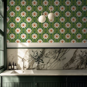 Colorful Floral Fiesta in Green - S