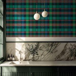 Modern Checkered Dark Green and Red