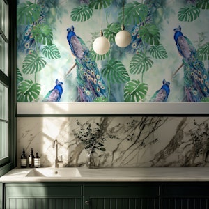 Lush Botanical Peacock Artwork