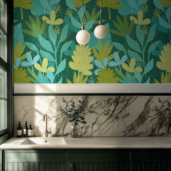 Trendy green leaves