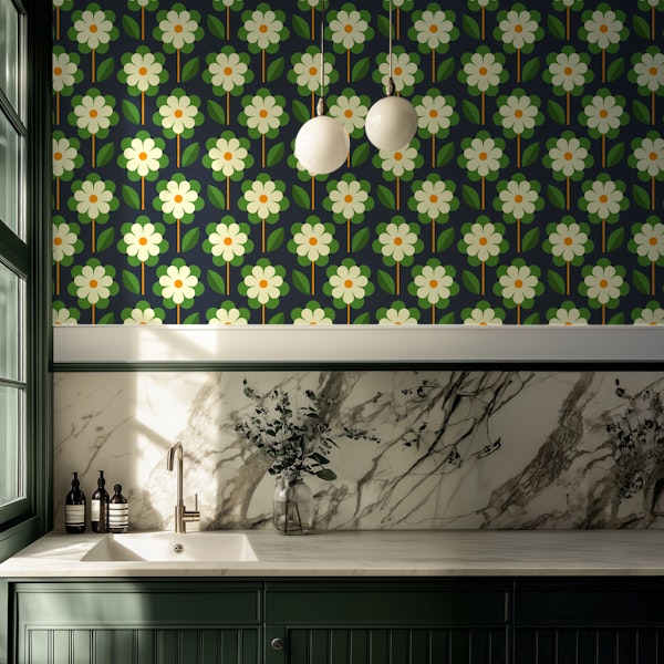 2814 A - scandinavian / retro / granny daisies