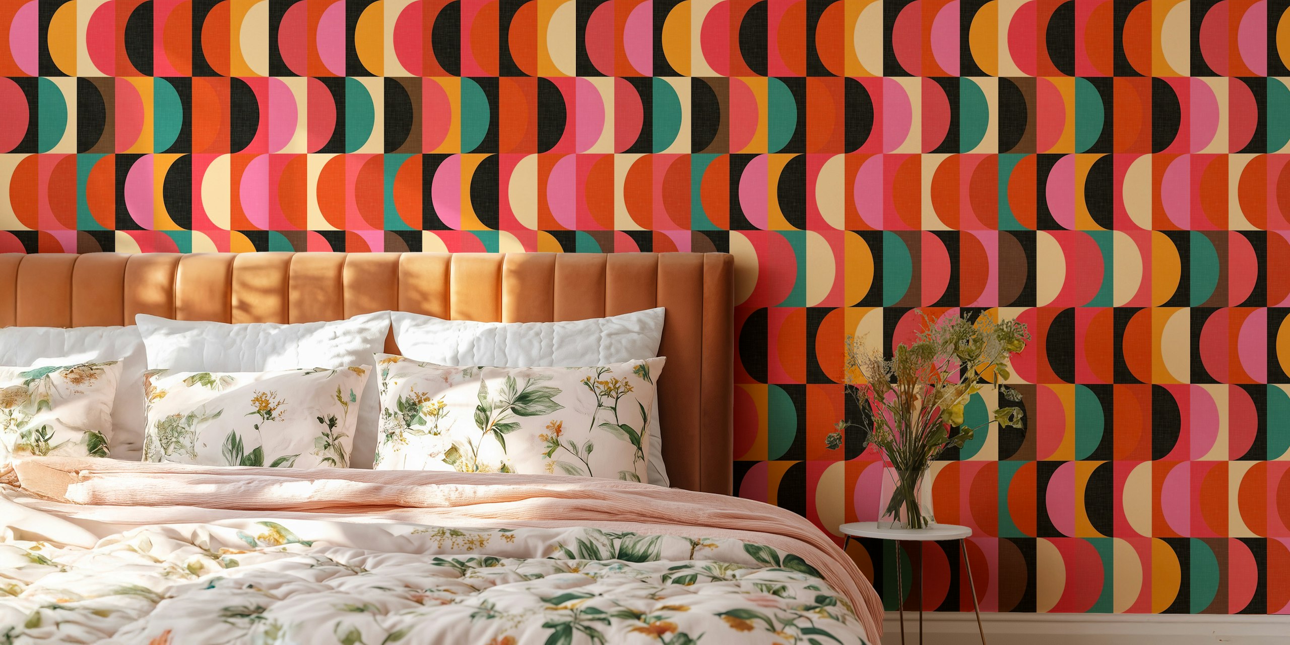 Mid Century Modern Shapes tapet i et rum