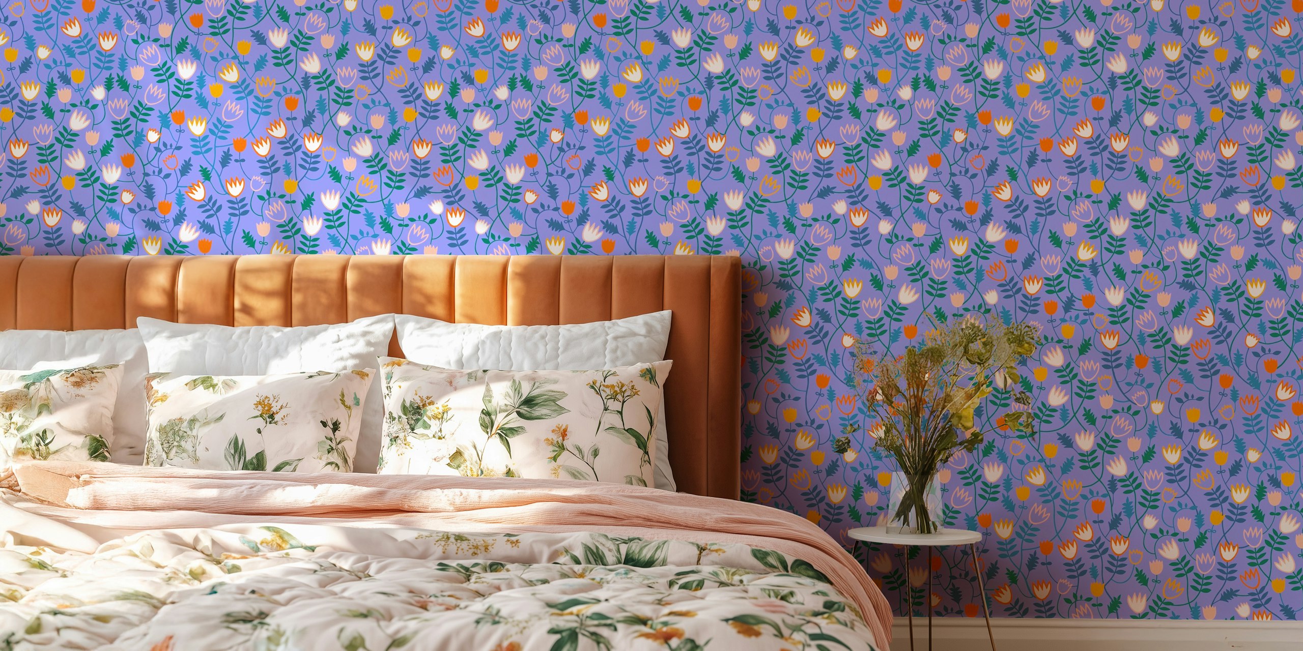 Design de papel de parede Colorful Tulip Garden