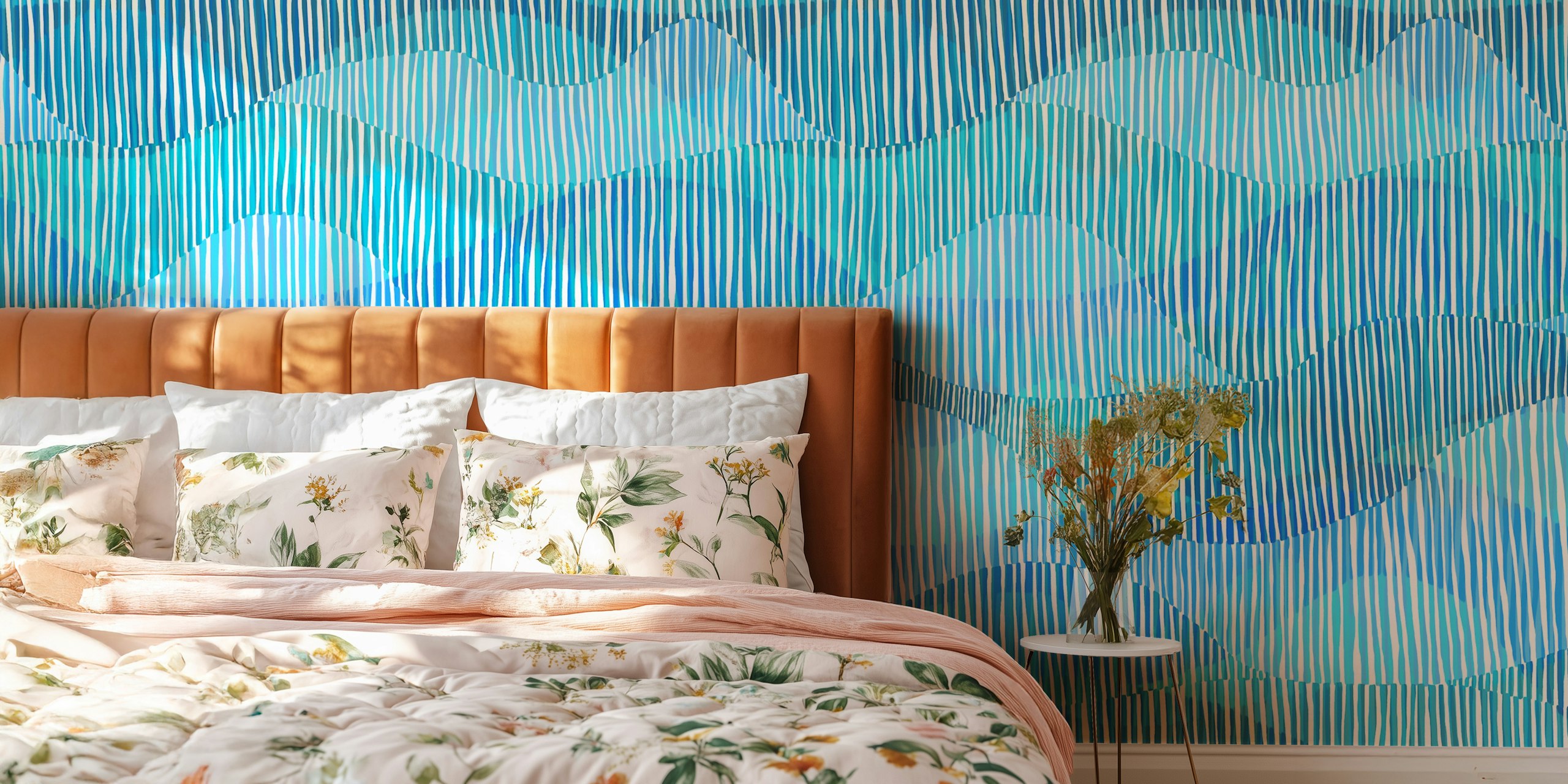 Papel pintado Blue Ocean Waves en una habitación