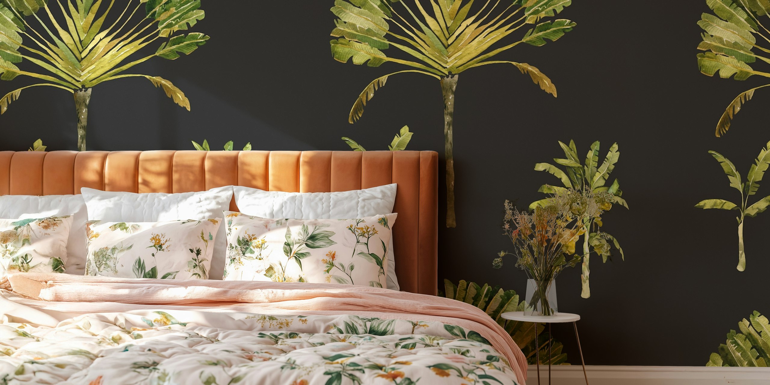 Tropical Palms & Banana Trees tapet i et rum
