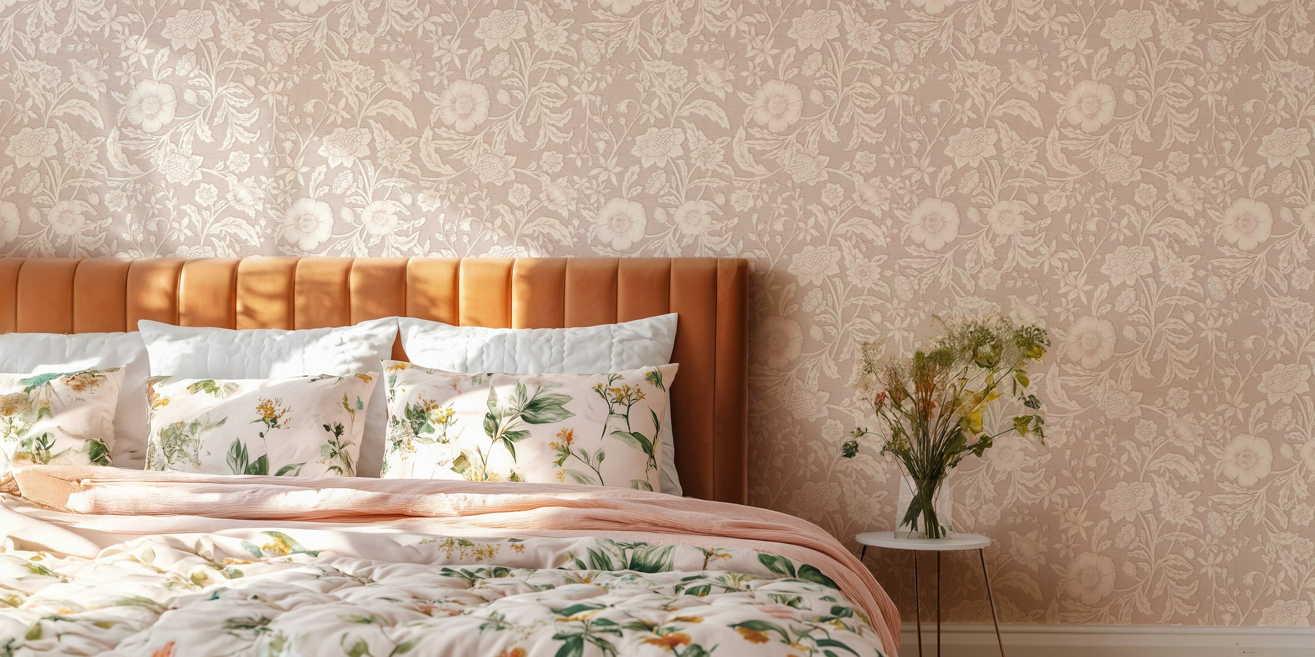 Victorian Morris Cottage Flowers wallpaper design