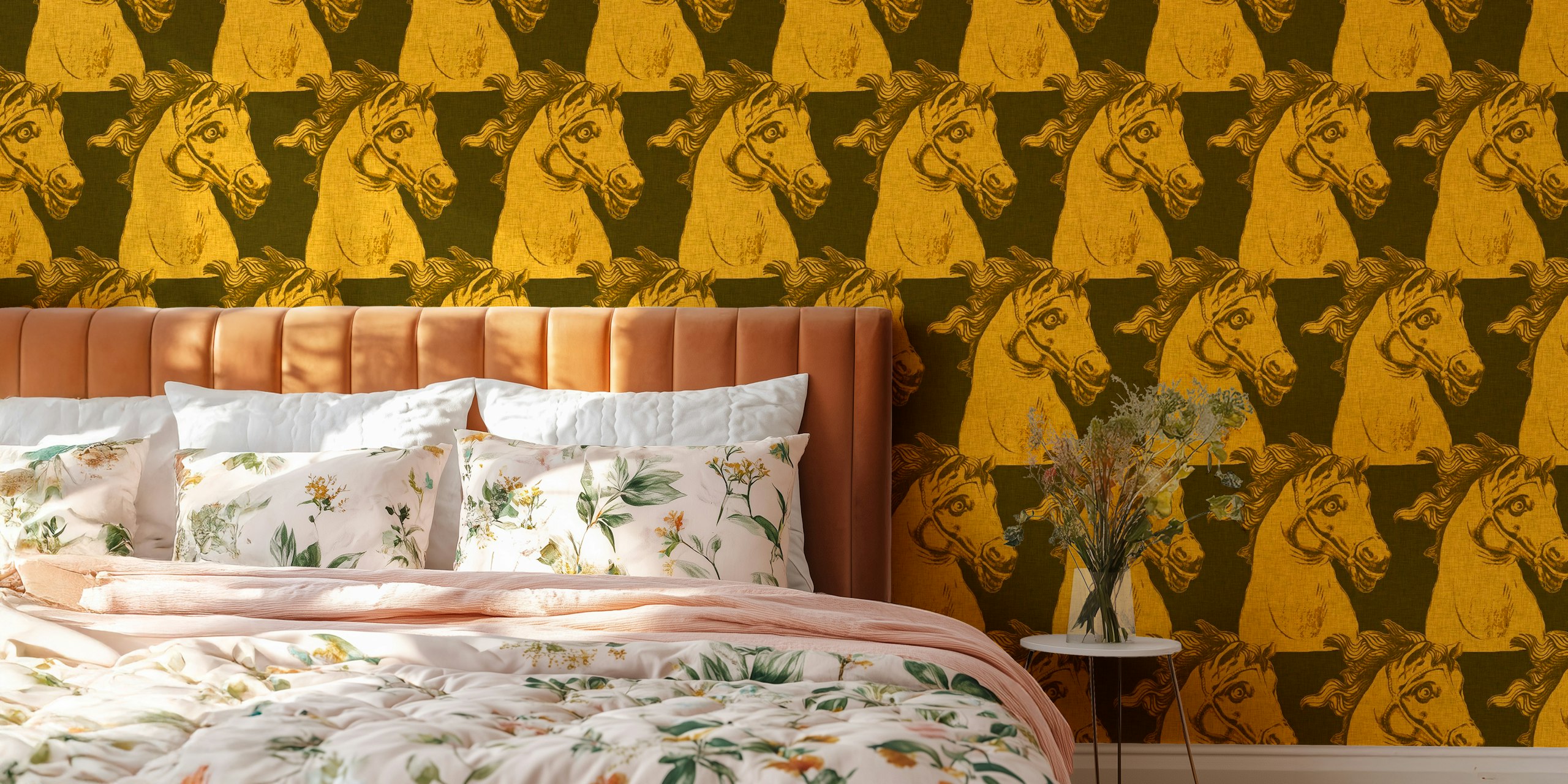 Golden horse portrait tapeta w pokoju