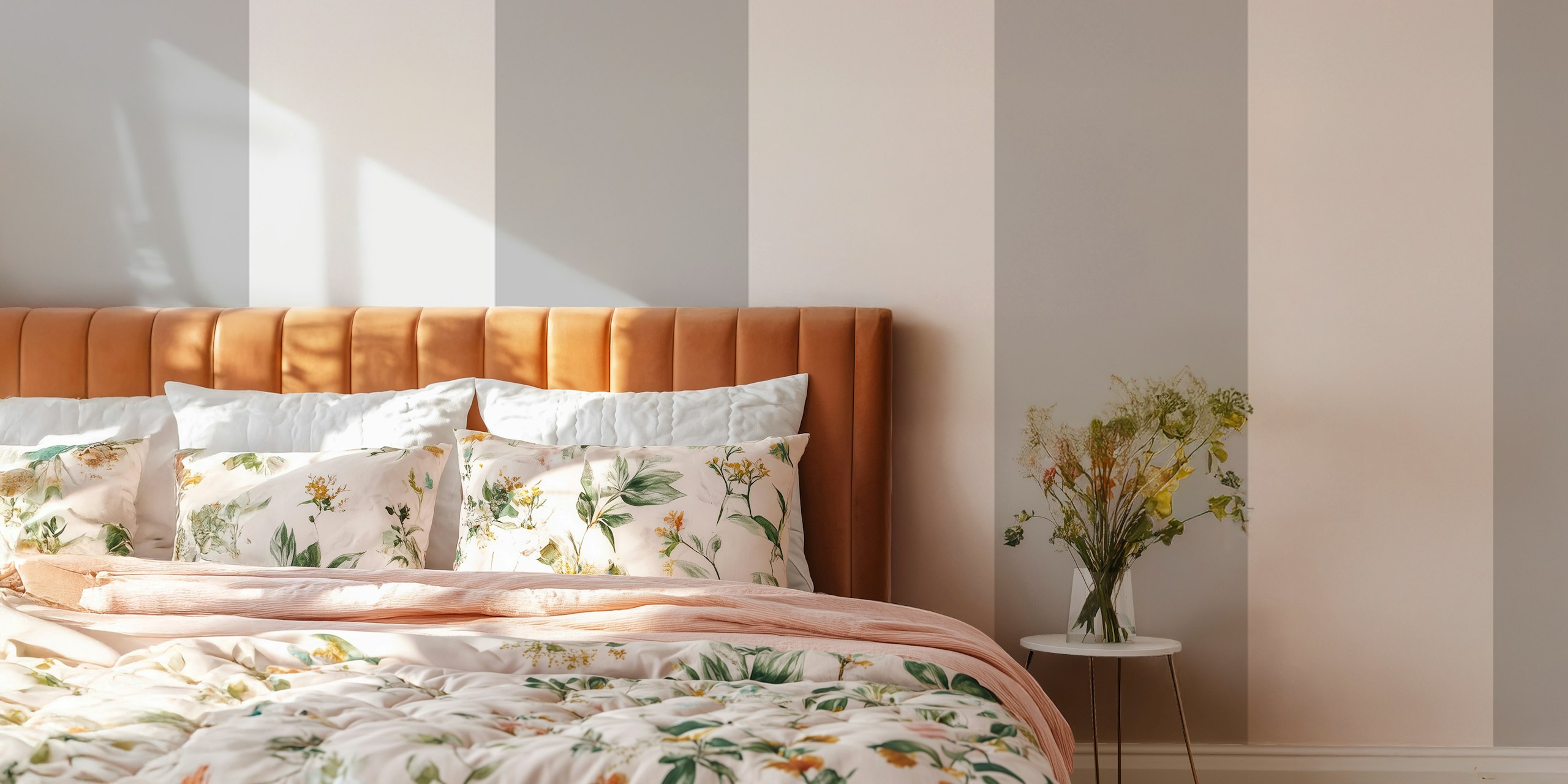 Gray Stripe Glam 1 tapet i en romsetting