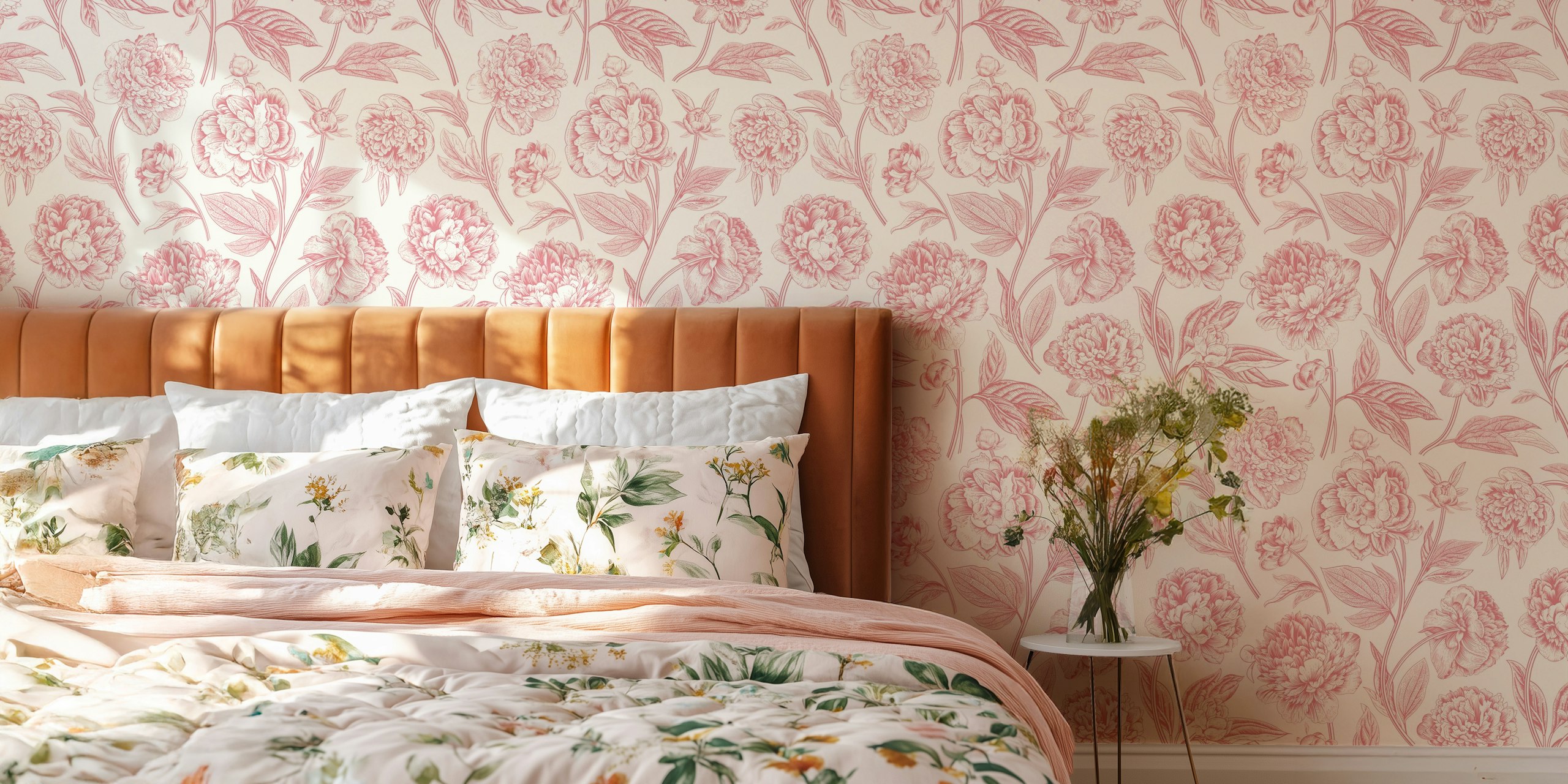 Classic Peony Garden wallpaper in a room