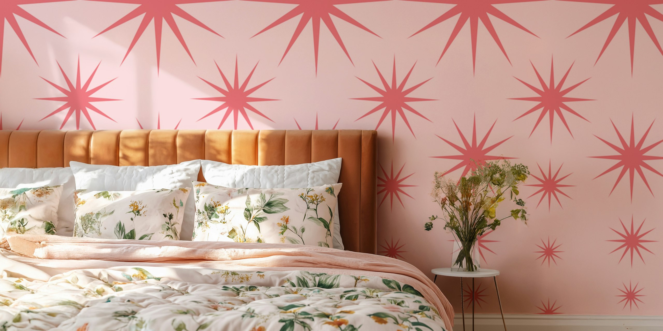 Expanding stars wallpaper in a room