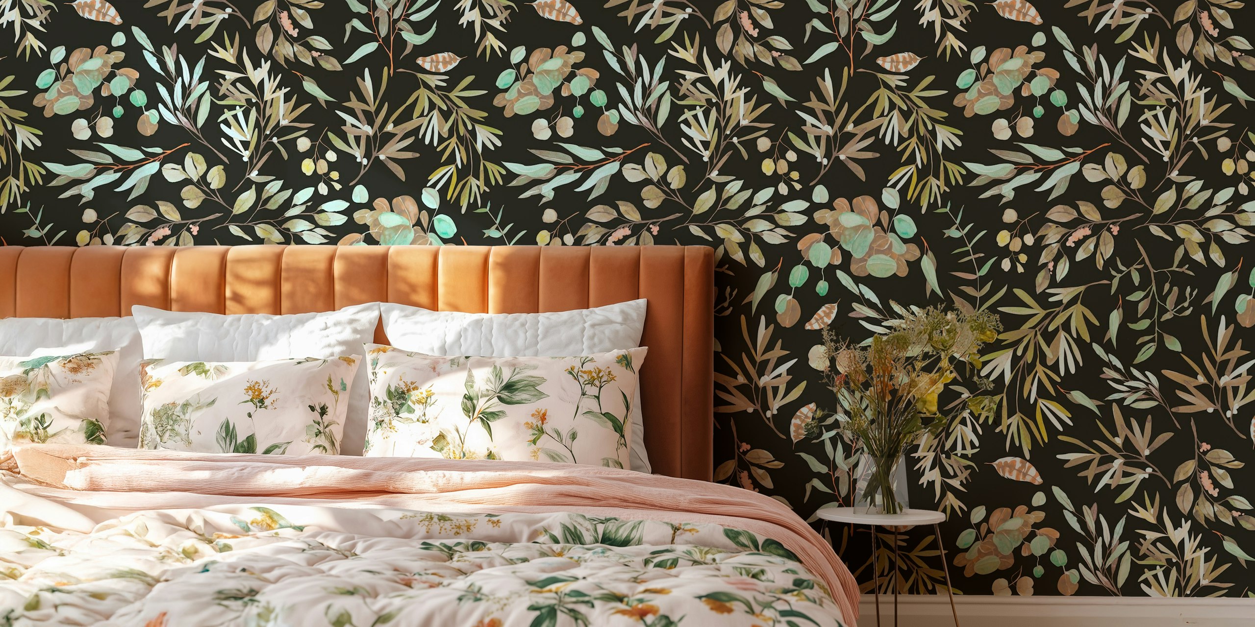 Whispering Leaves wallpaper in a room