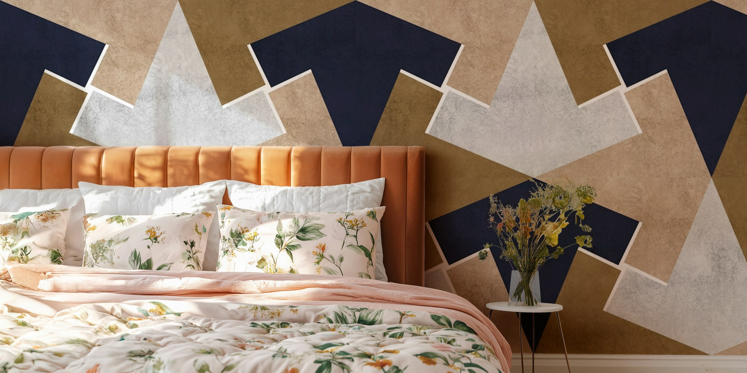 Earthy tones wallpaper pattern in a room