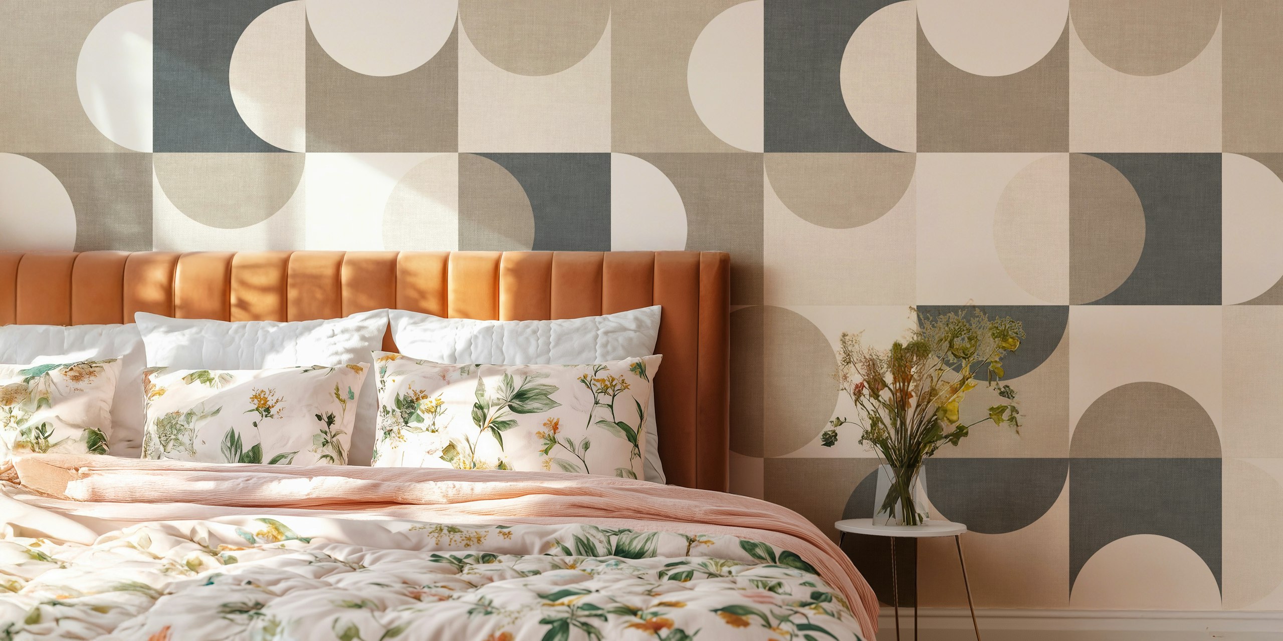 Bauhaus Circle Abstract wallpaper in a room