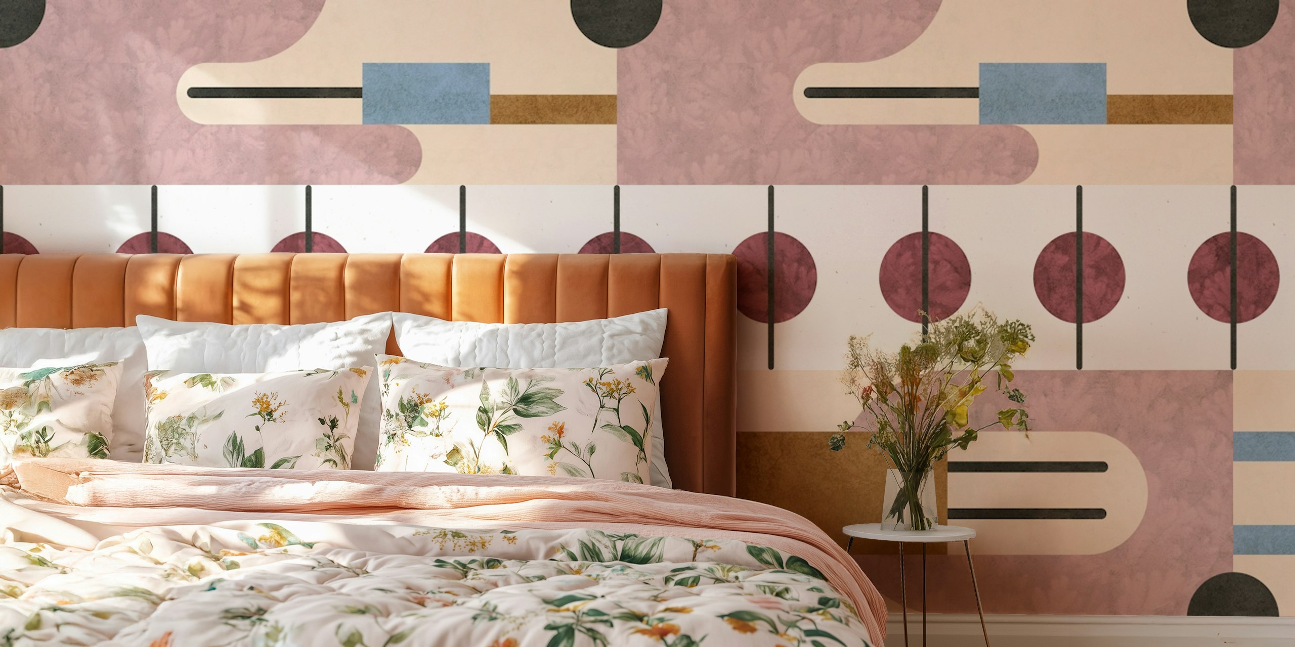 Papier peint Mid Century Tones dans une pièce