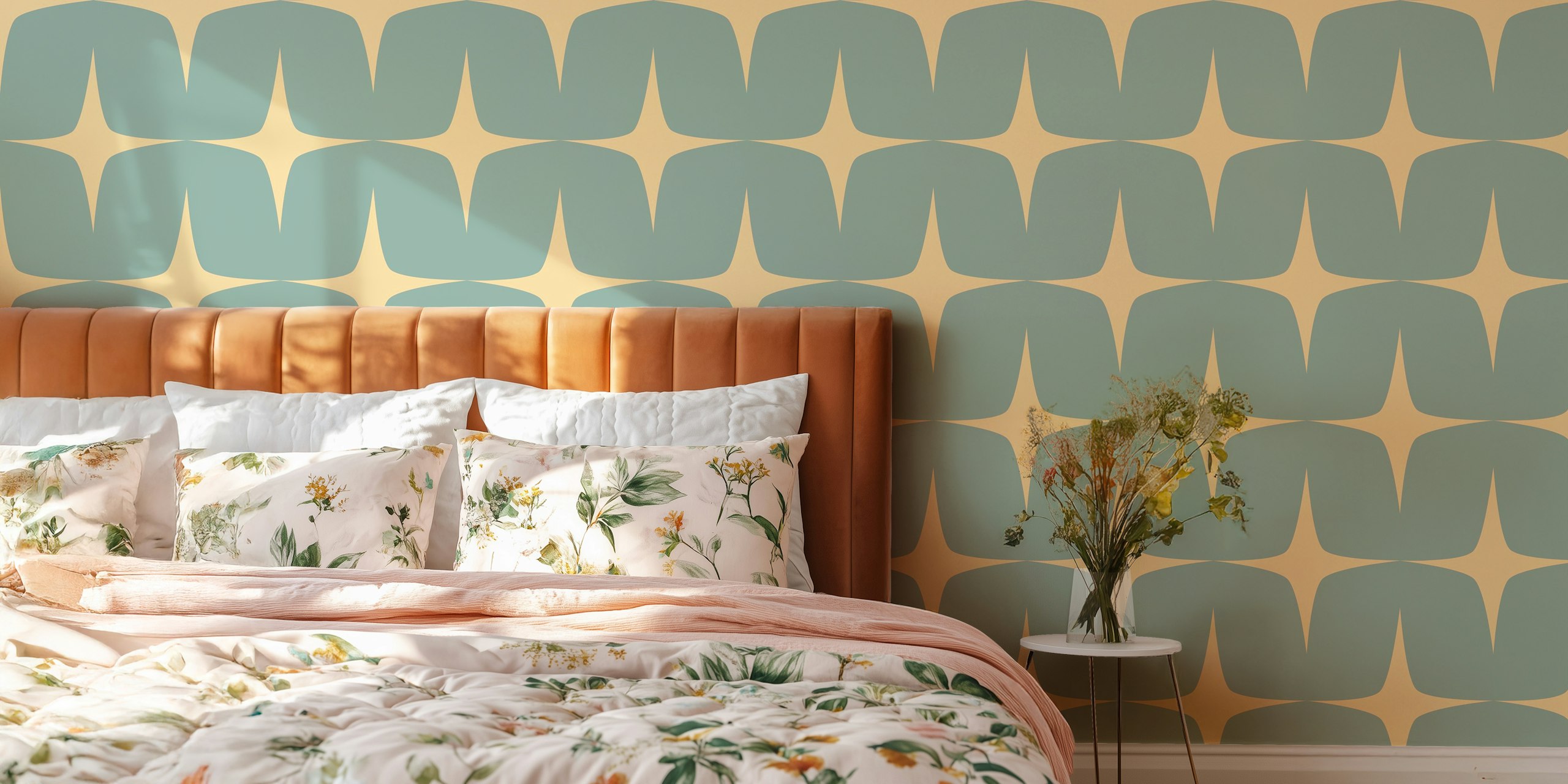 papier peint 50s Atomic Starburst dans une pièce