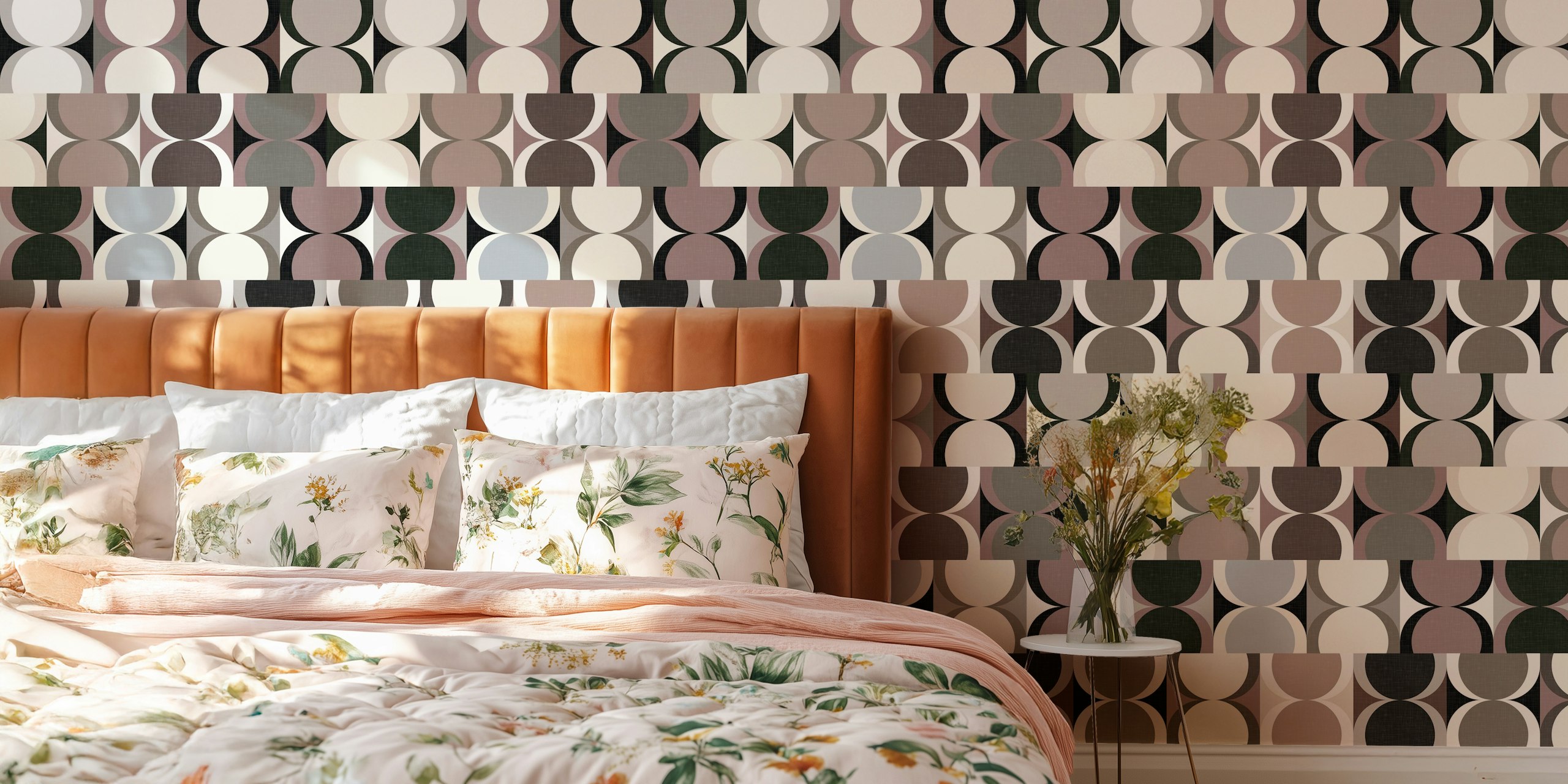 Abstract Hourglass Mid Century Decor wallpaper design