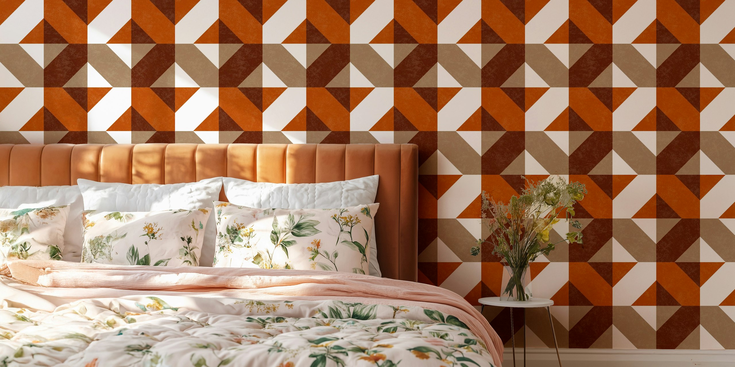 Vintage Retro Blocks tapet i et rum