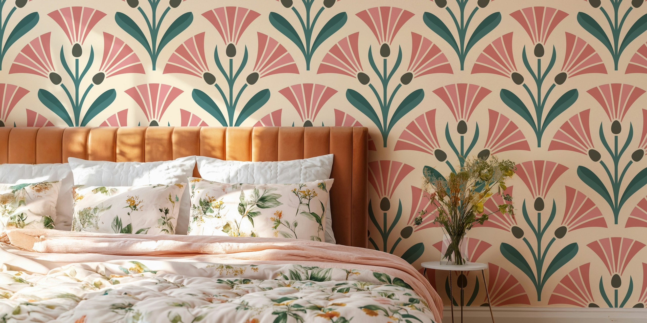 Art Deco Floral Fusion wallpaper in einem Raum