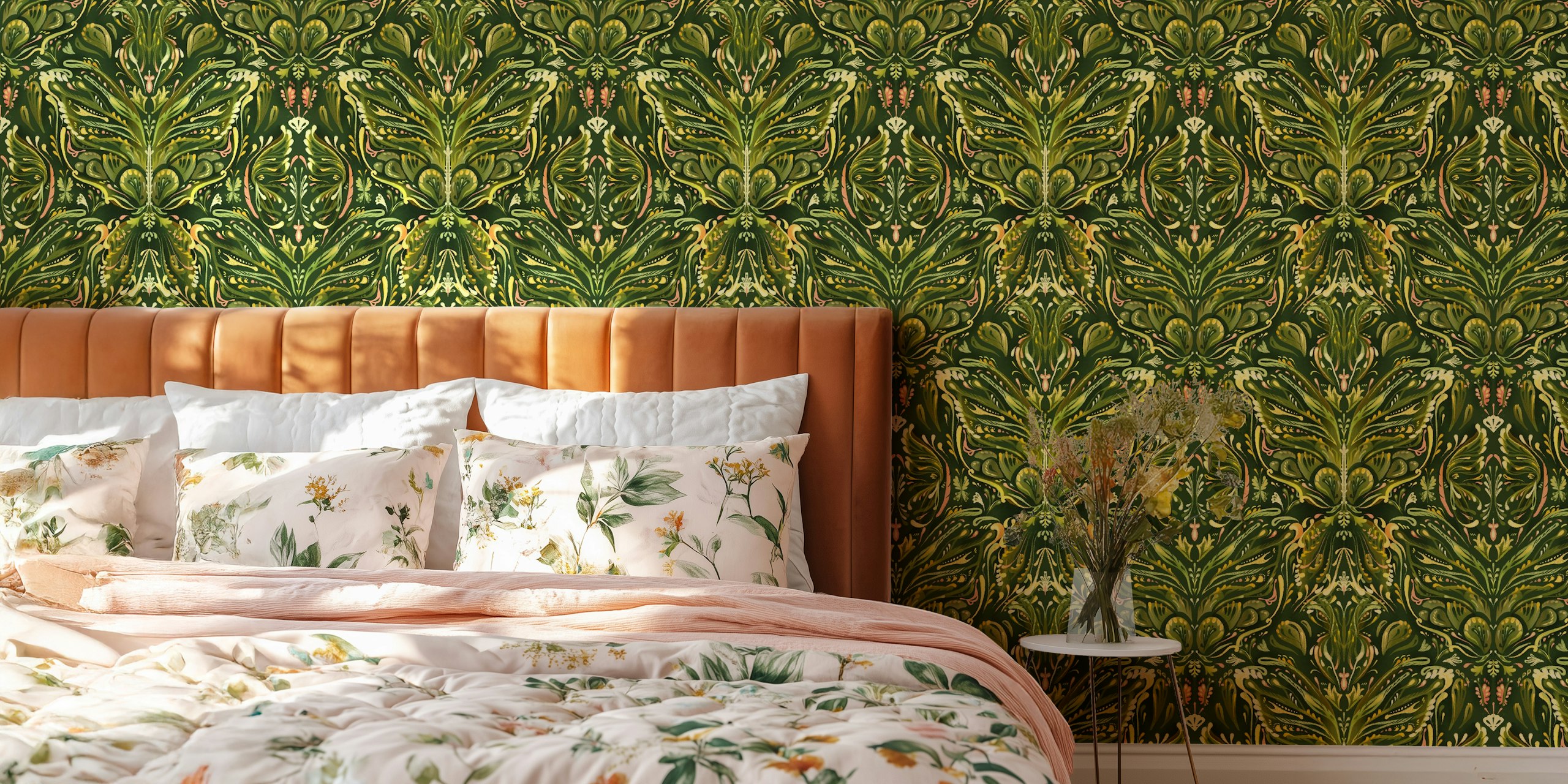 Butterfly wings wallpaper design in a room