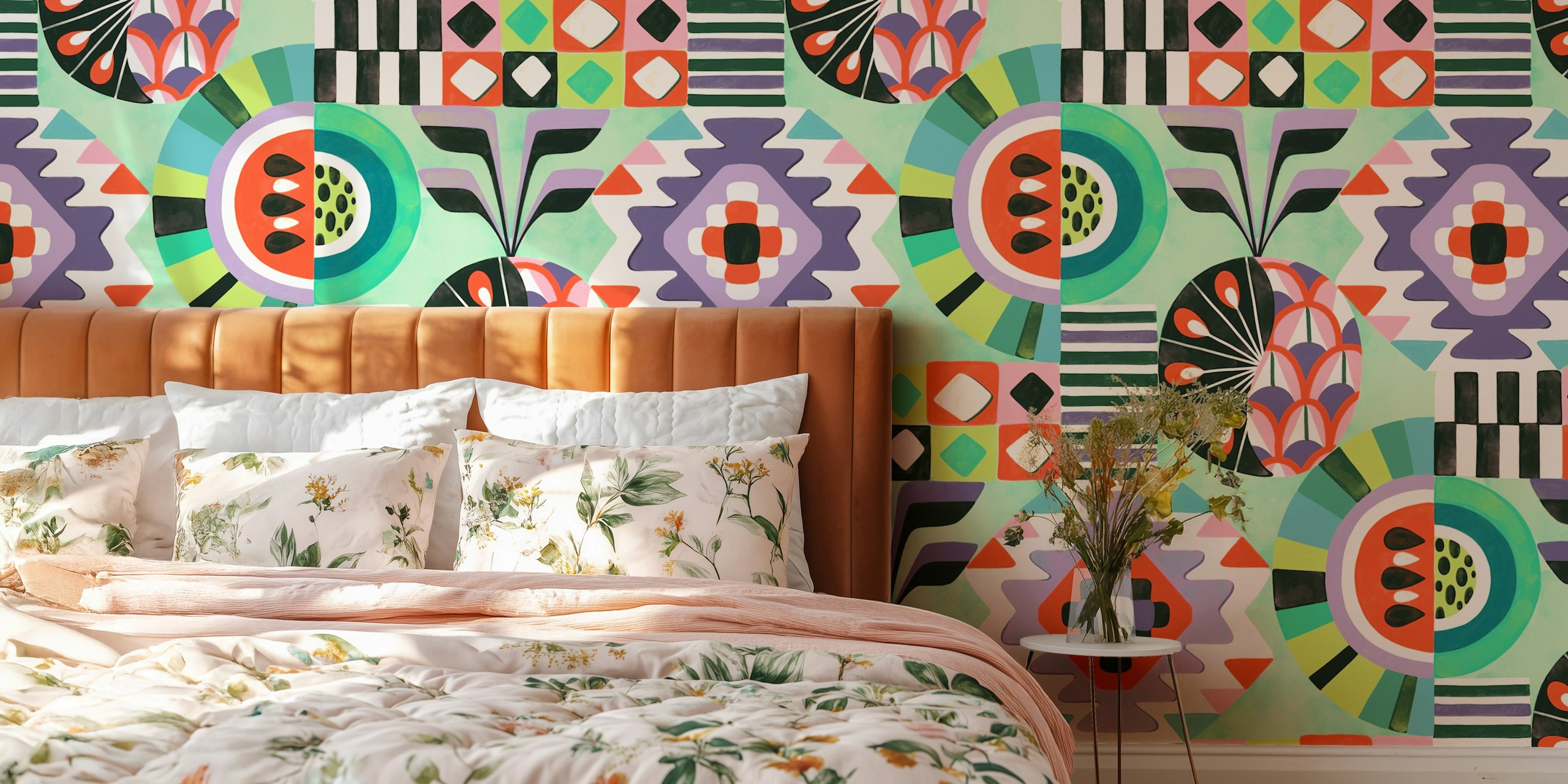 Diseño de papel pintado colorido 90s revival