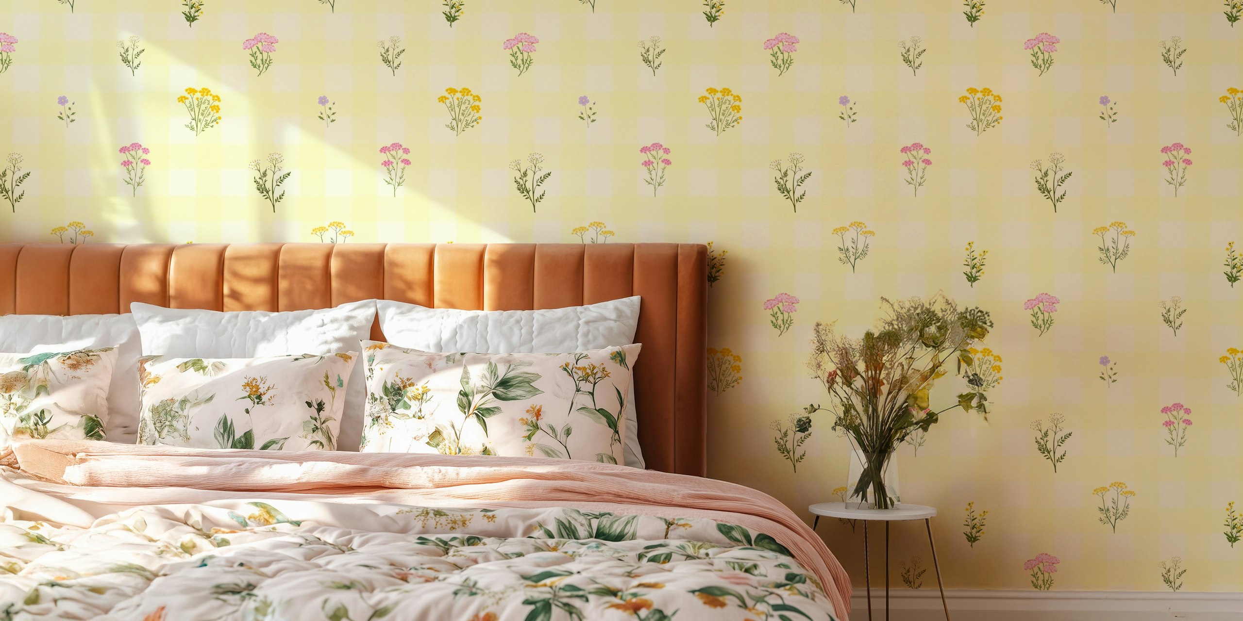 My Sunny Gingham Wildflower Meadow v místnosti
