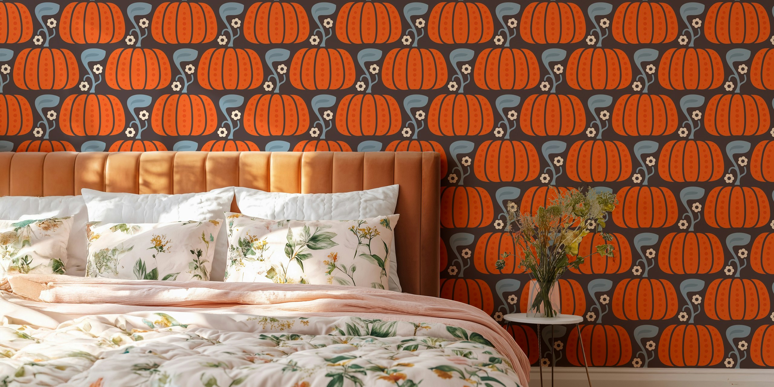Cozy Pumpkin Charm wallpaper i et rom