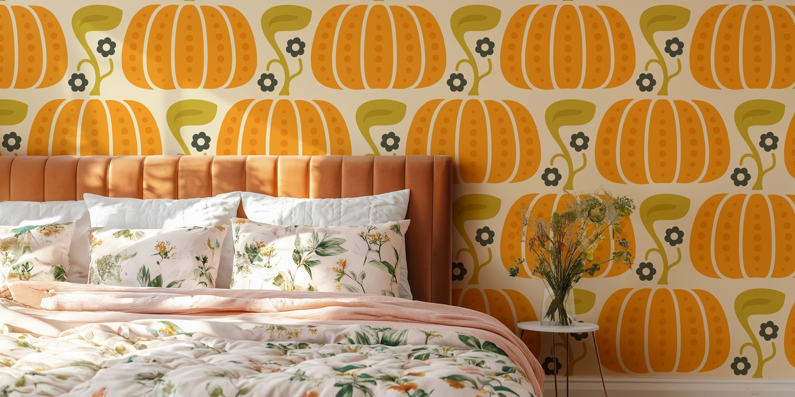 Cozy Pumpkin Charm i et rommiljø