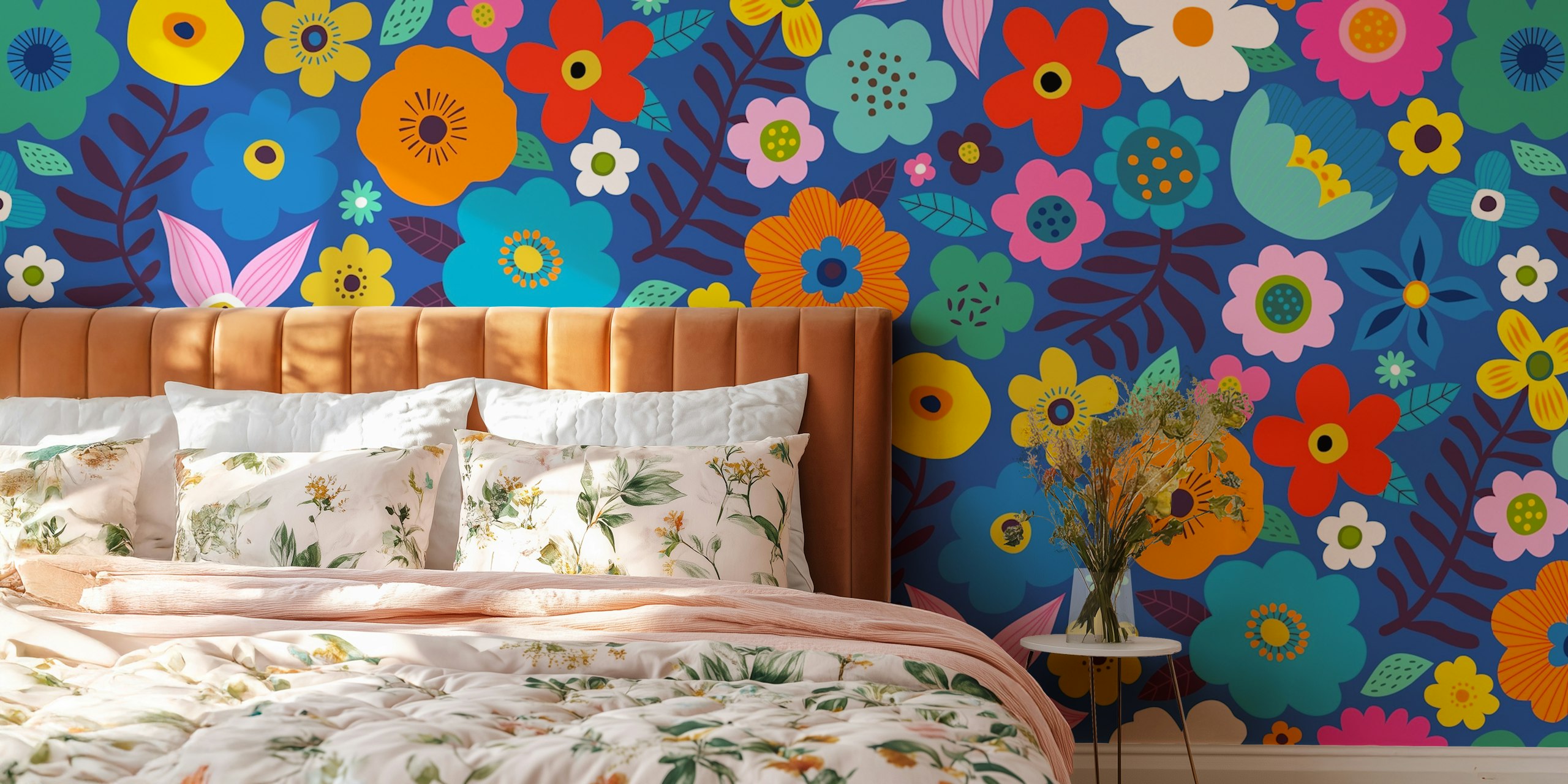 Design de papier peint Bold Floral dans une pièce