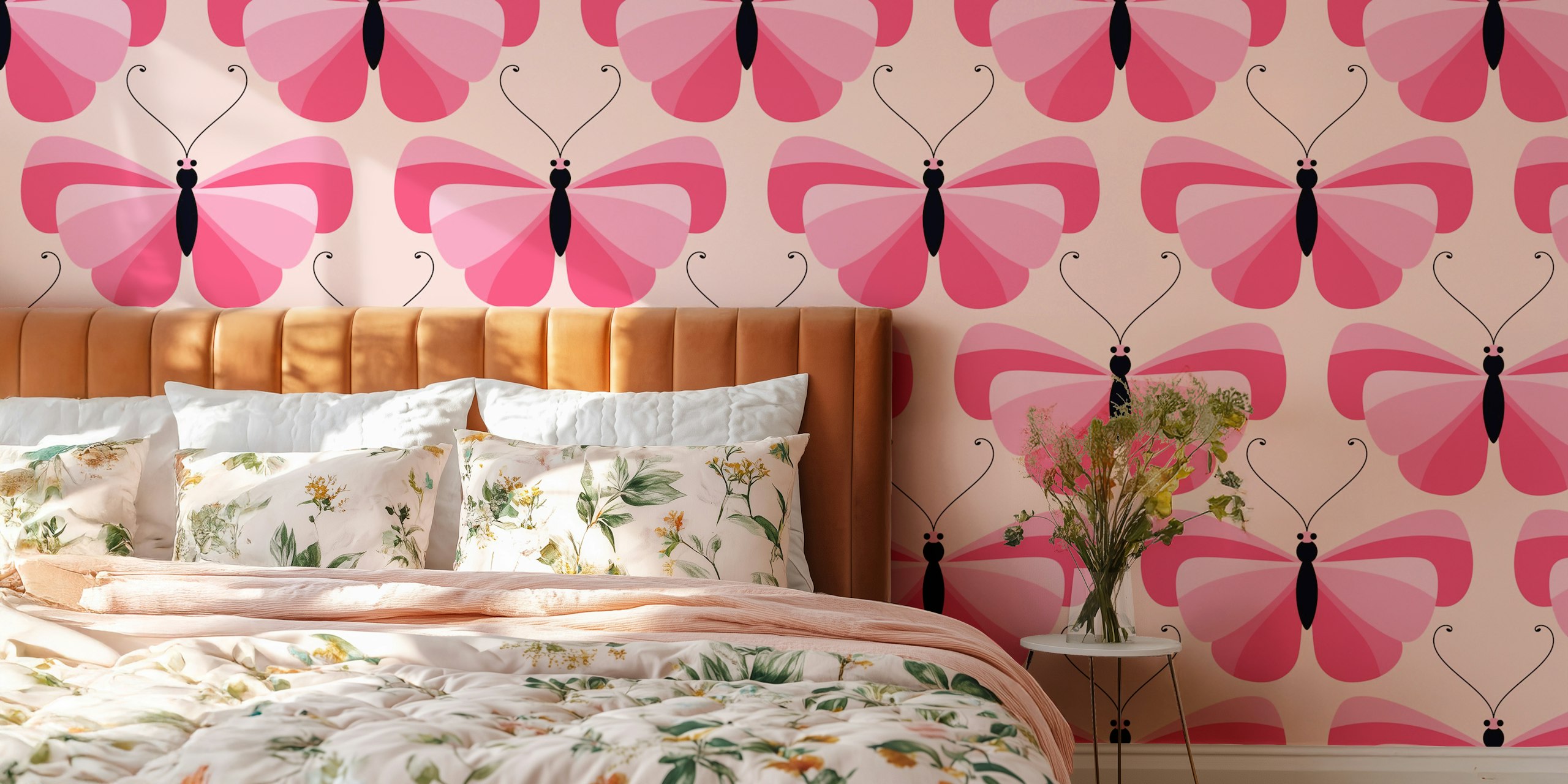 Ταπετσαρία Pink Butterfly Dreams σε ένα δωμάτιο