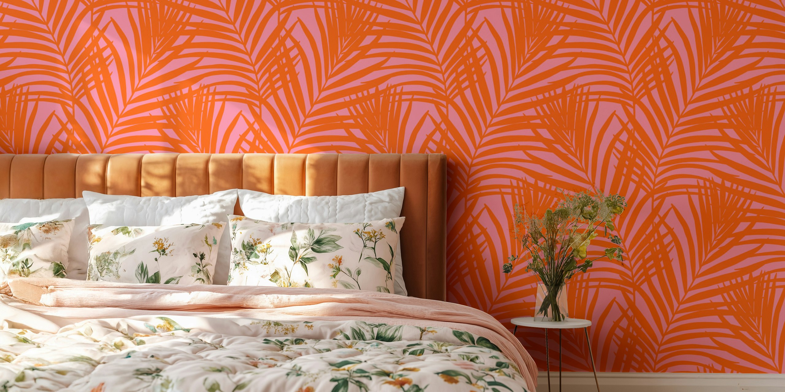 Coastal Palm Leaves-tapet i ett rum