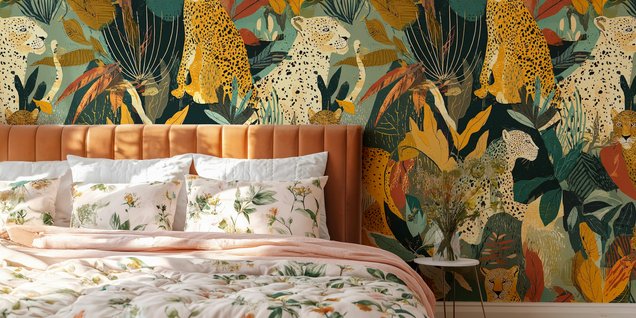 Papel tapiz Camouflaged leopards en una habitación