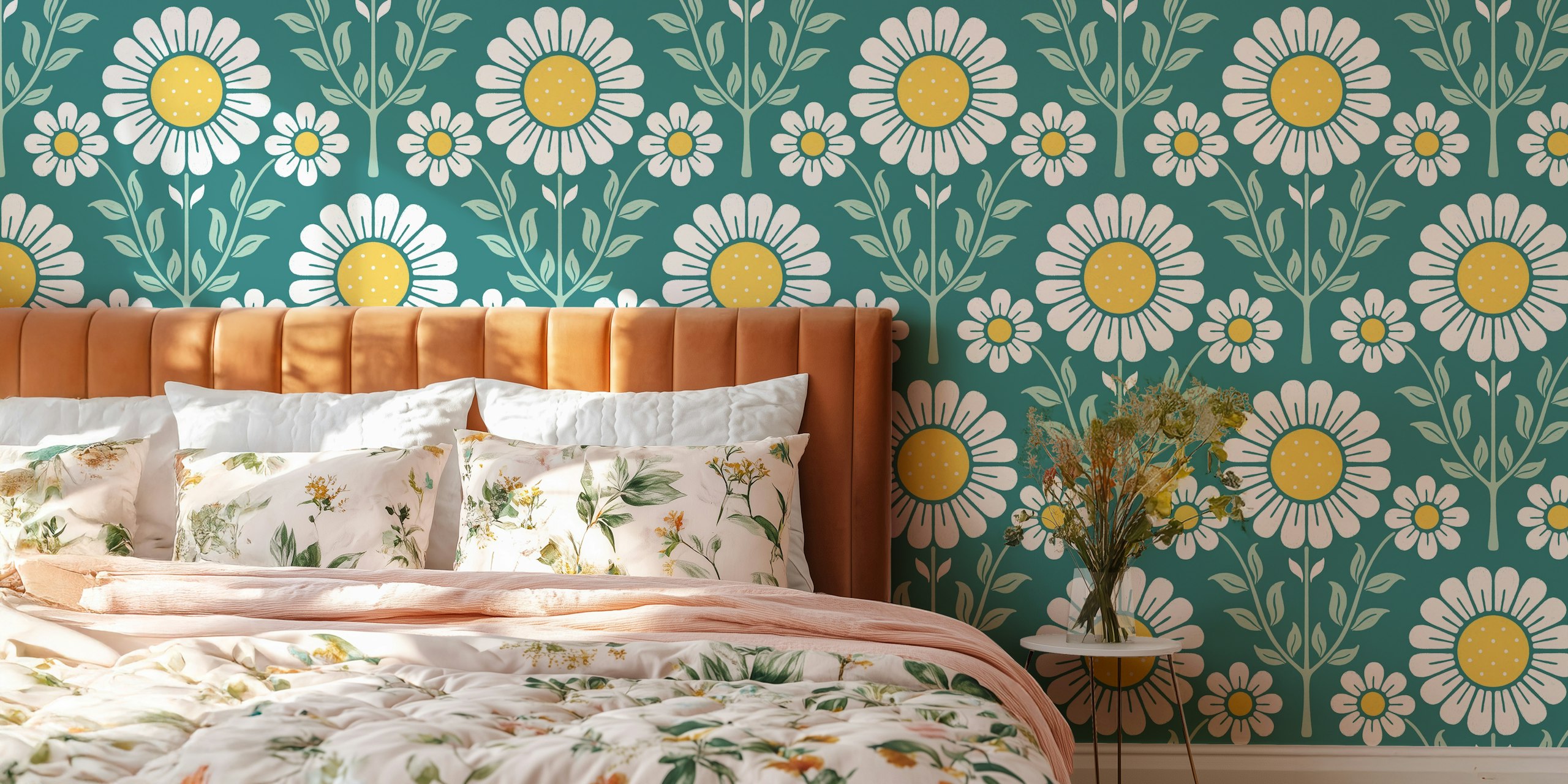 Daisy Garden wallpaper with white flowers