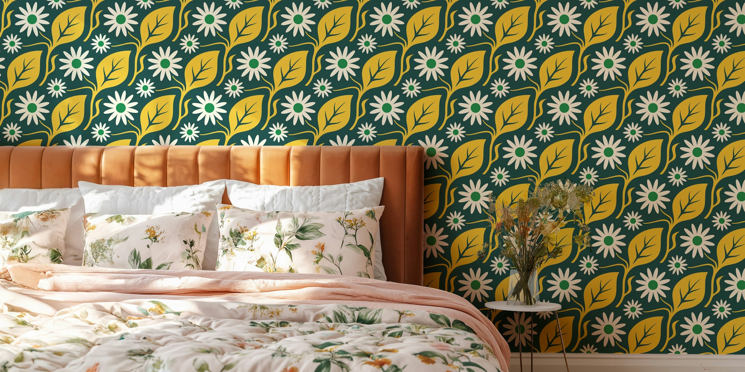 Elegant Daisy Harmony in een gestylede kamer