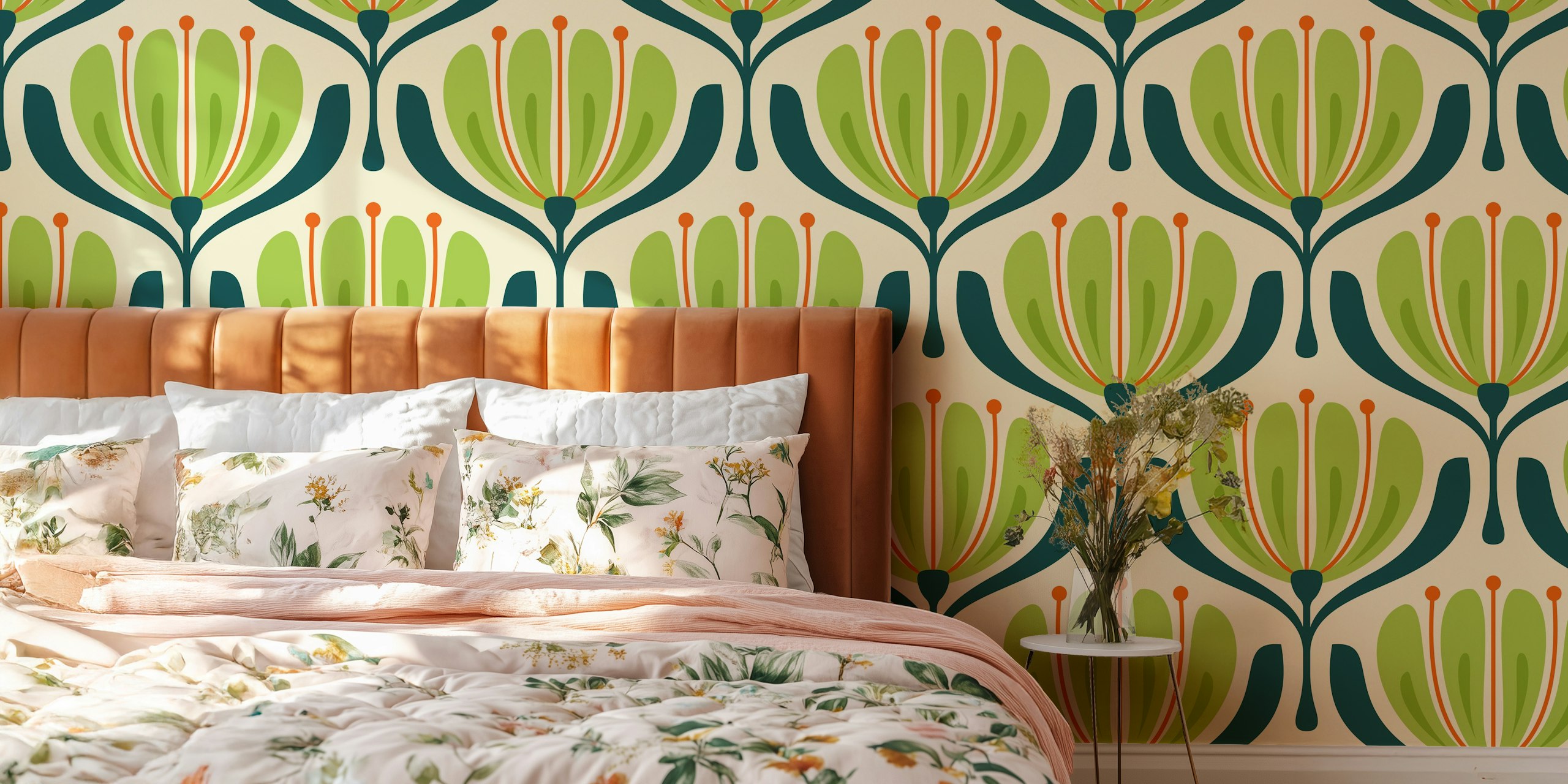 Design tapety Vintage Blossom Elegance in Green