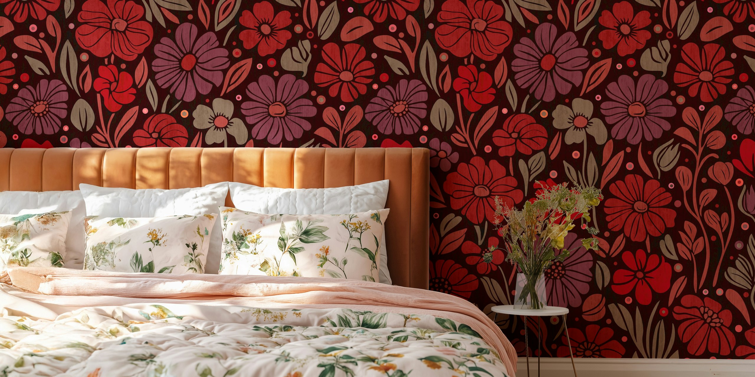 Endless Summer Flower Red tapetti huoneessa