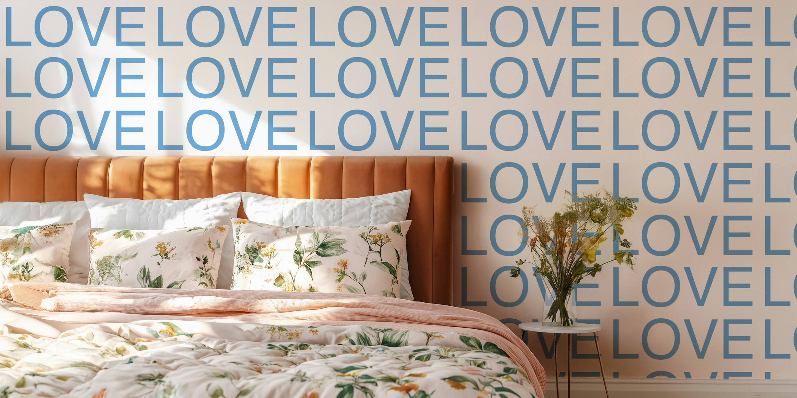 Papel pintado Simple Love Statement en una habitación