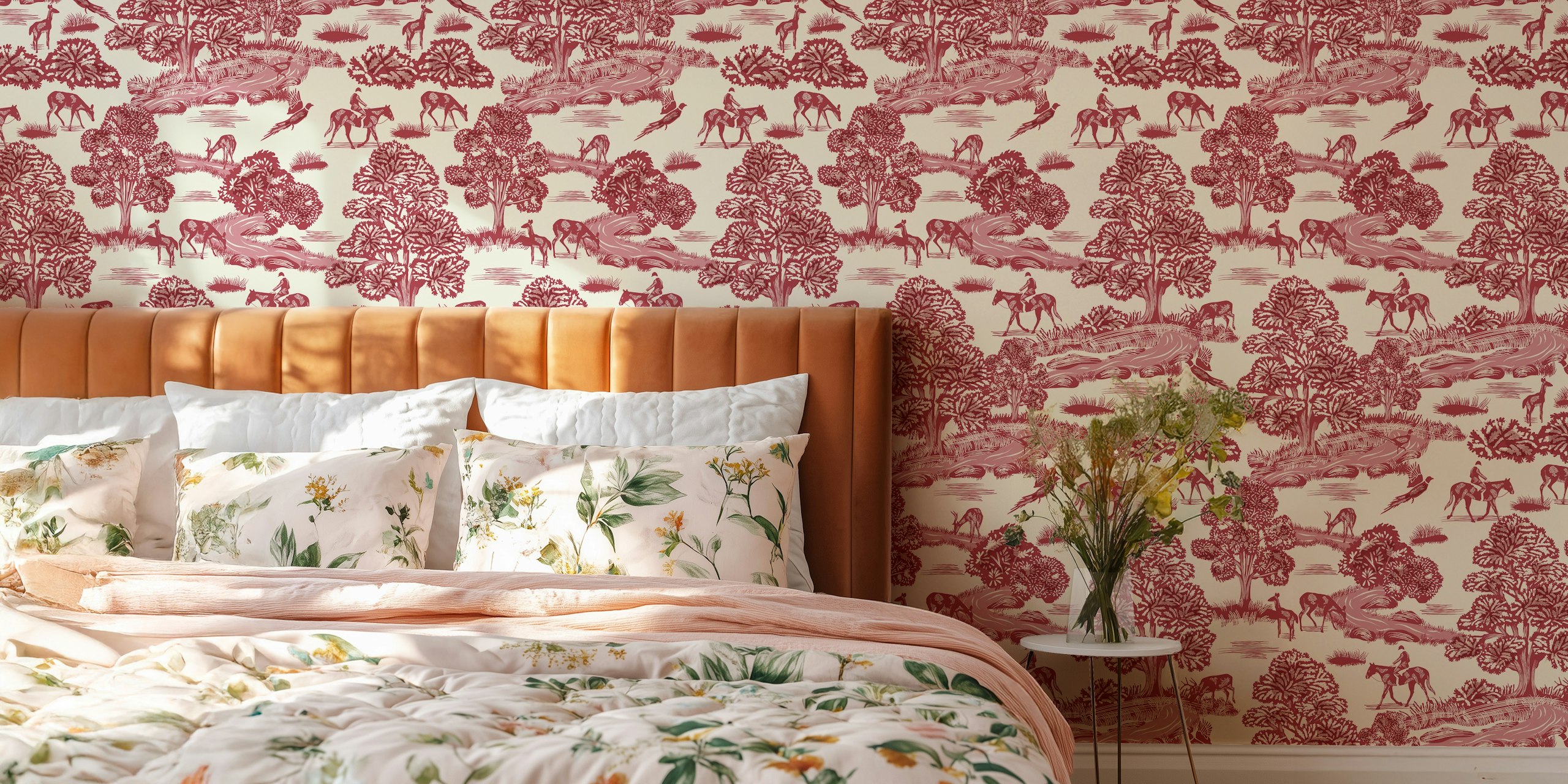Country Brook - Papel de parede vermelho em um quarto