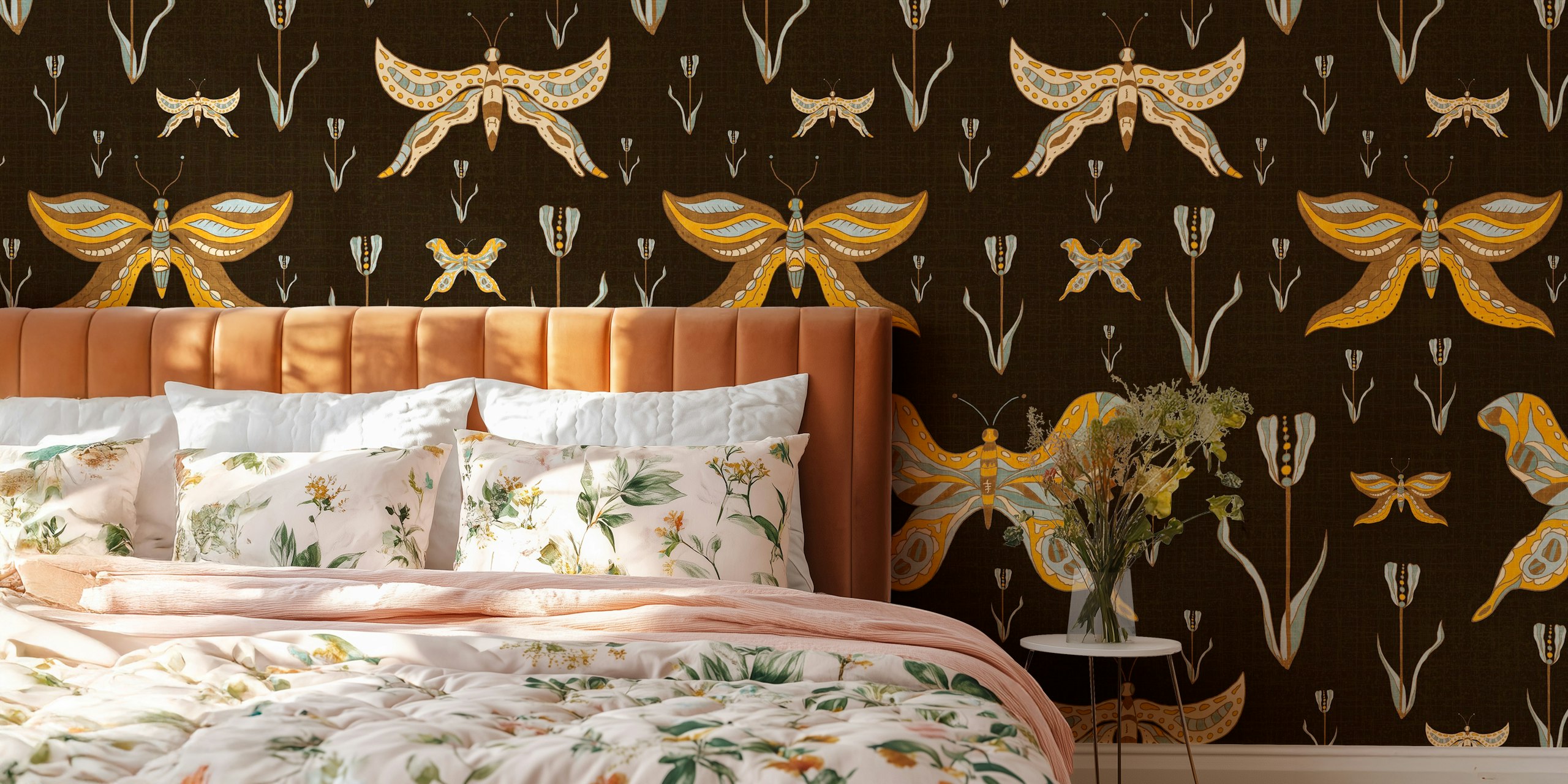 Bountiful Butterflies wallpaper in a room