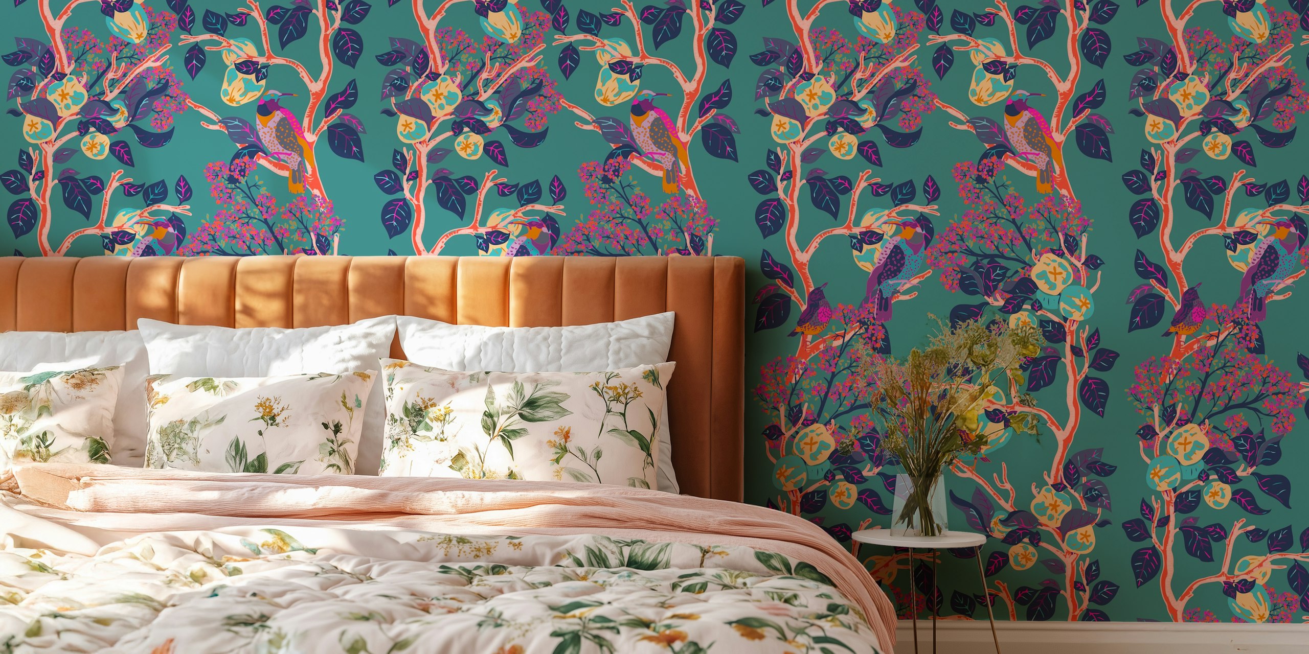 Woodpeckers wallpaper u šarenoj sobi