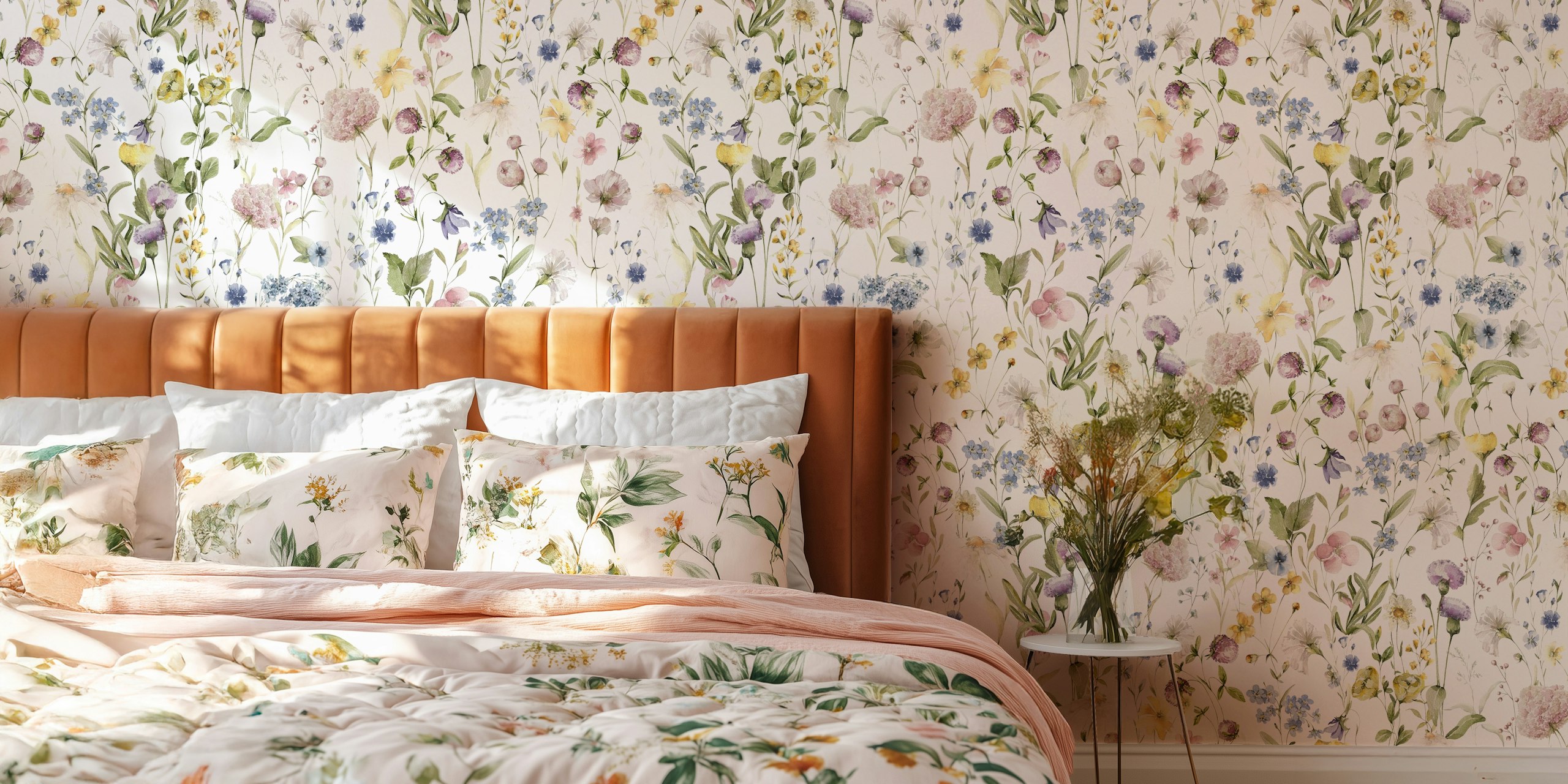 Enchanting wildflowers wallpaper in een kamer
