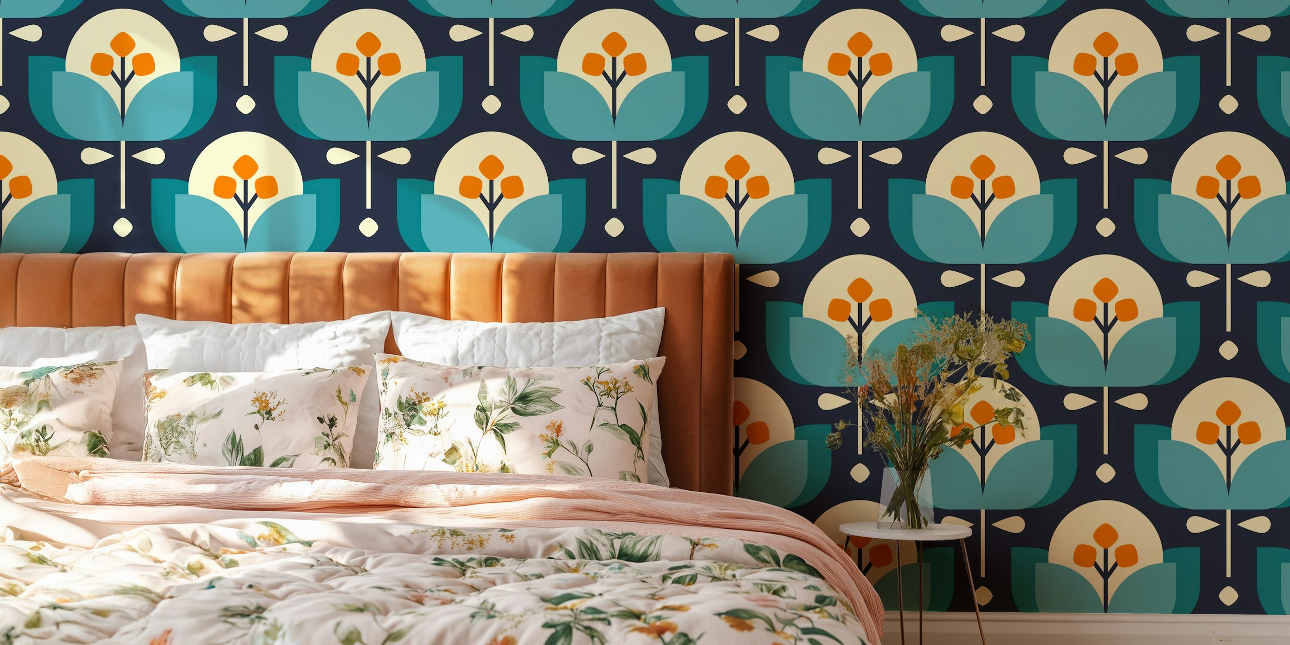 Skandinavisk geometrisk blomsterdesign