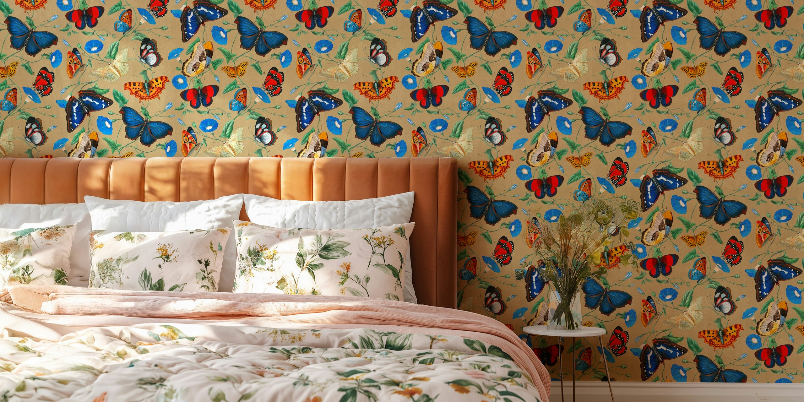 Papillonia wallpaper with butterflies in a room
