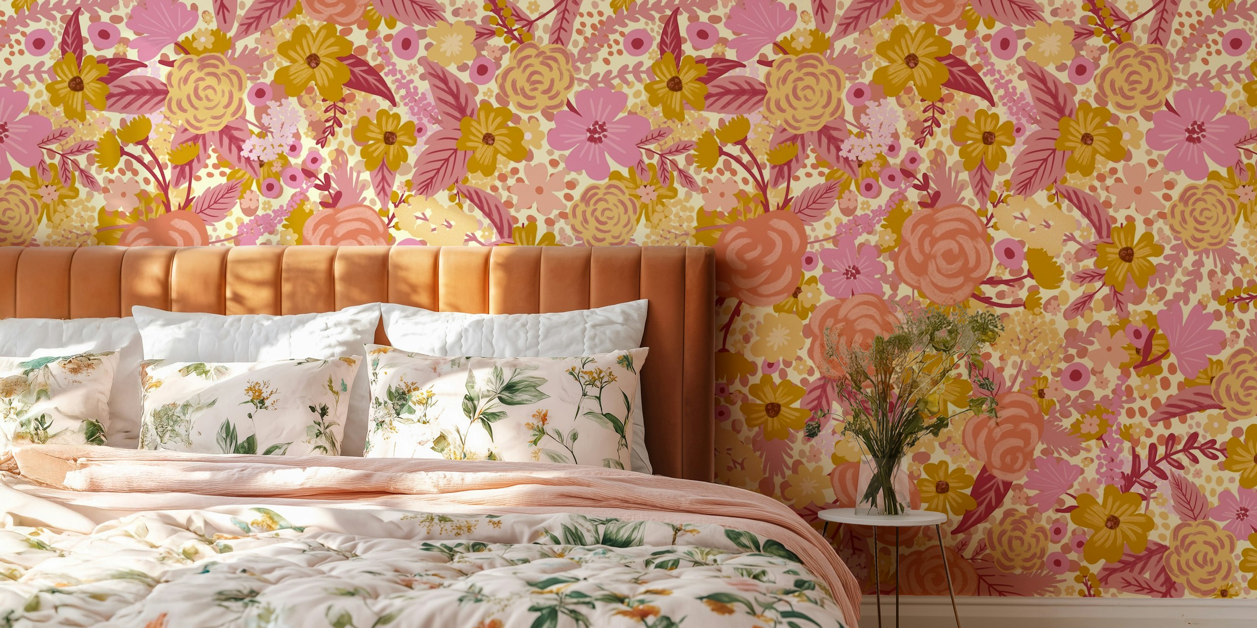Intangible Flower Pattern 4 wallpaper in a room