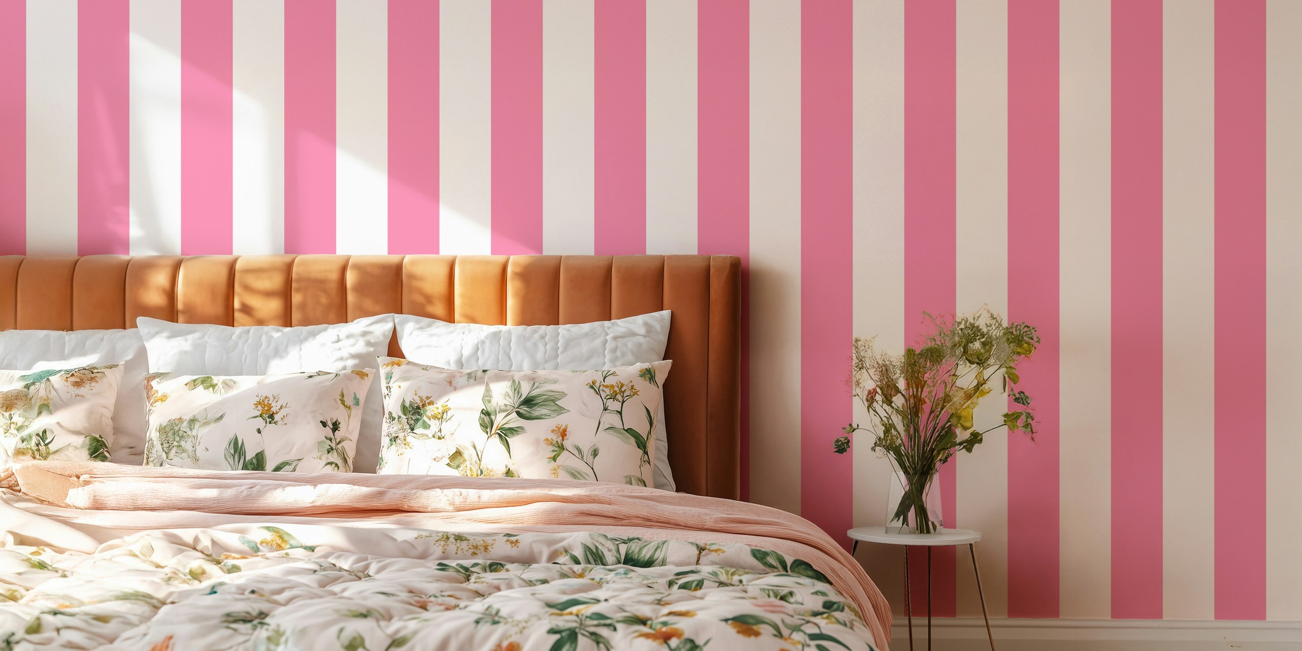 Pink stripes pattern on white background striped wallpaper