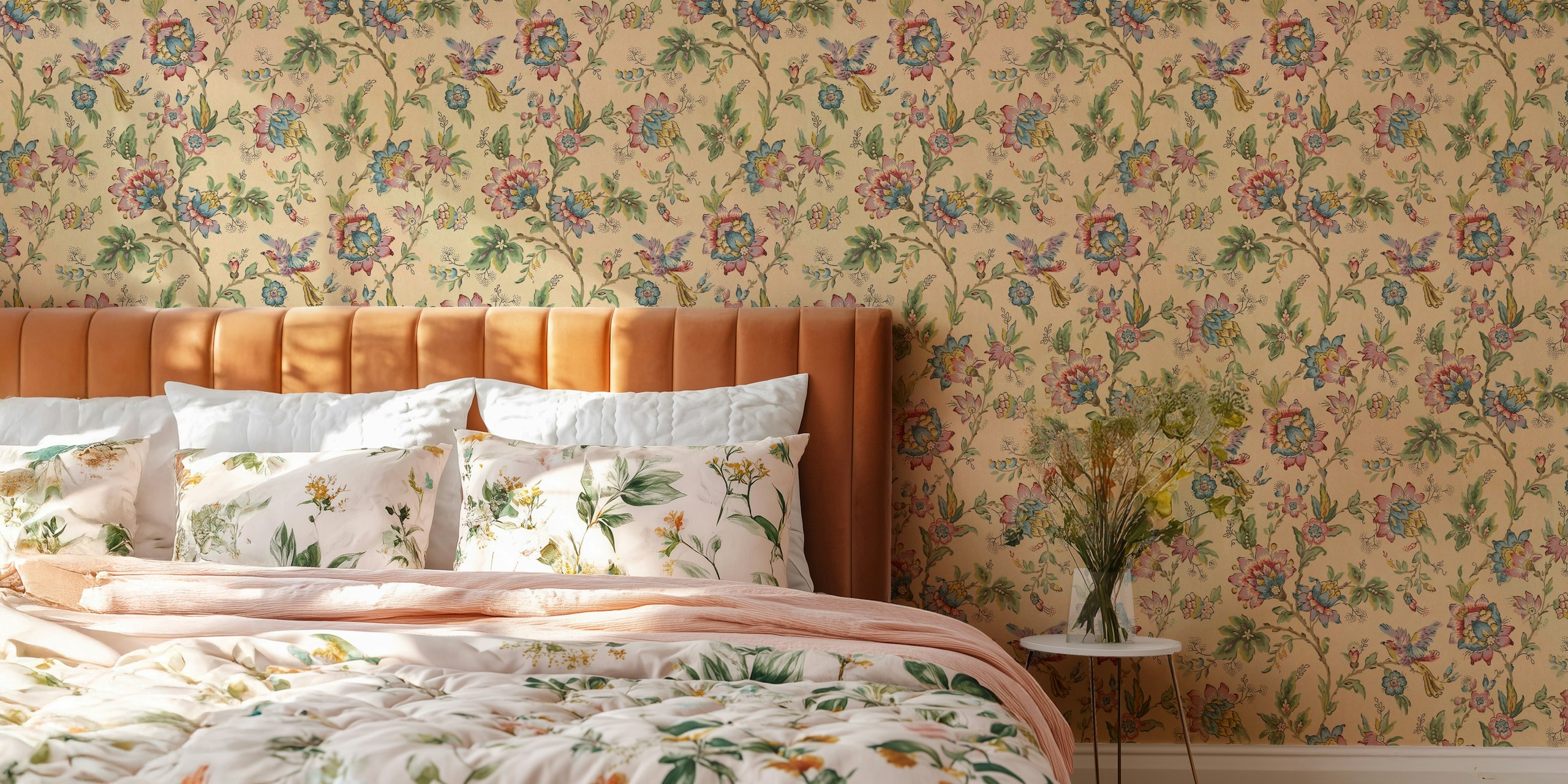 Diseño de papel tapiz floral vintage