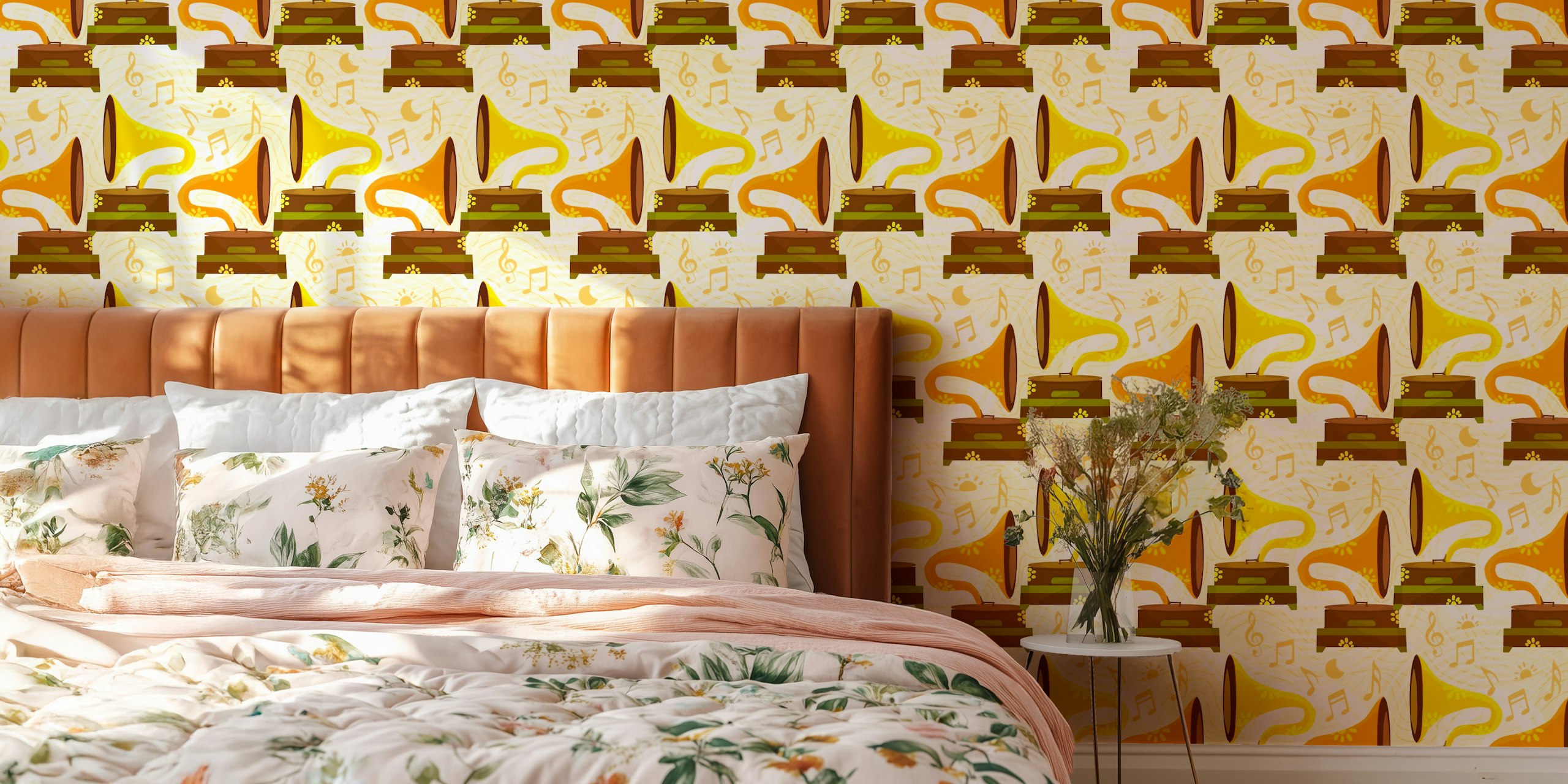 Papel de parede Vintage music player em um quarto