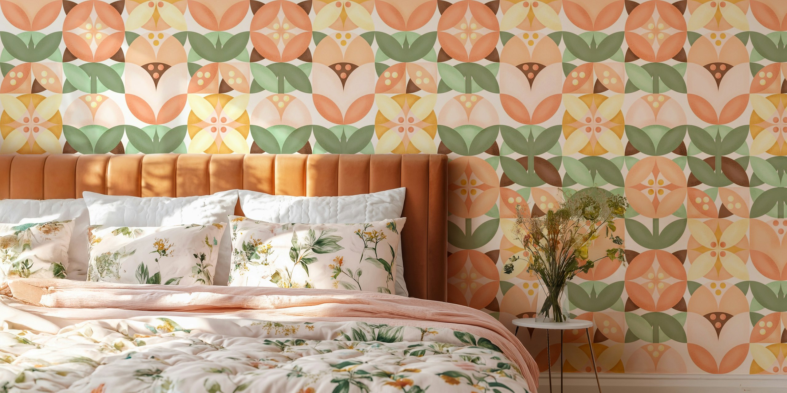 Σχέδιο Ταπετσαρίας Mid-Century Flowers