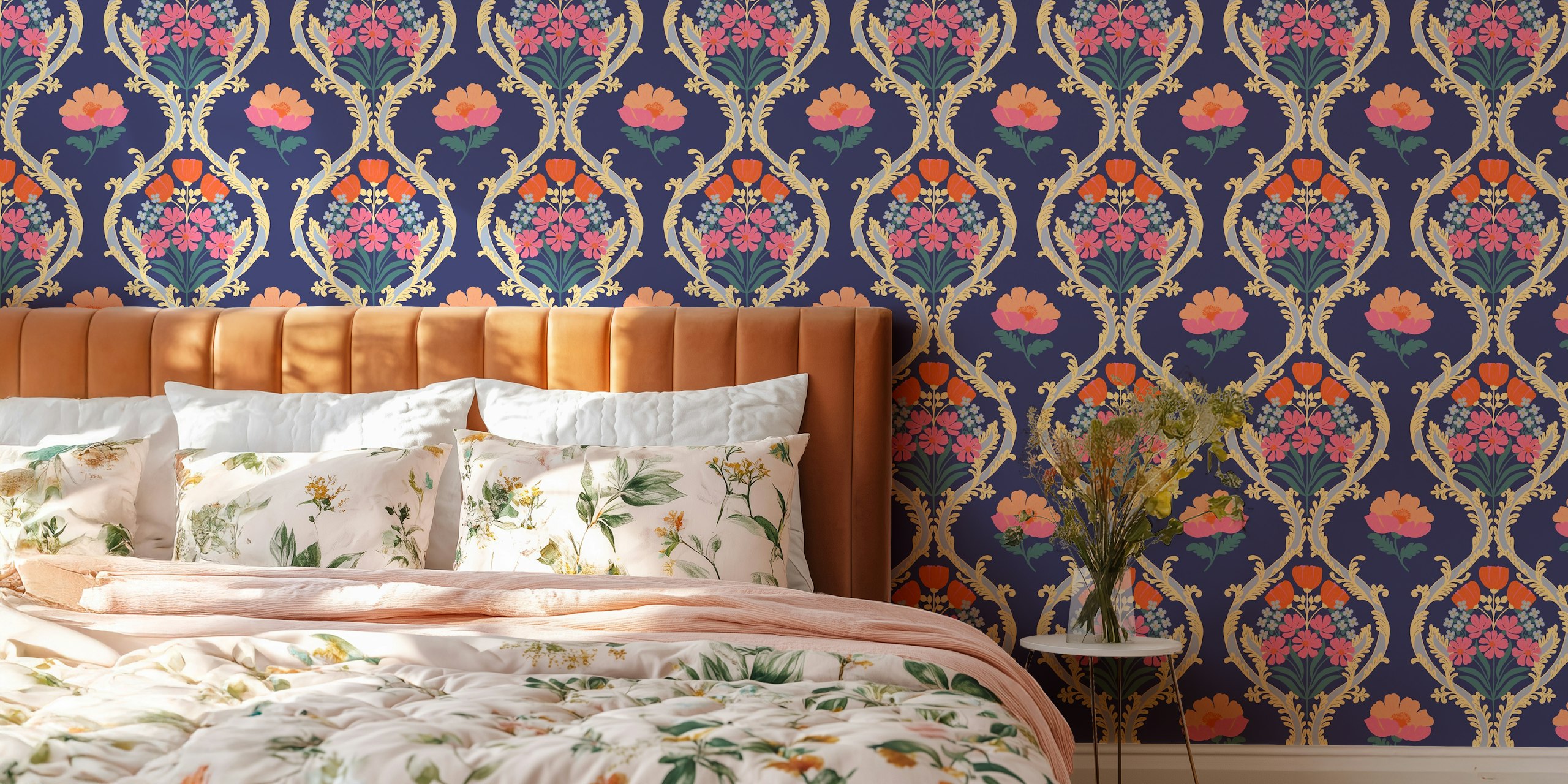 Tracy Floral wallpaper in a decorative setting