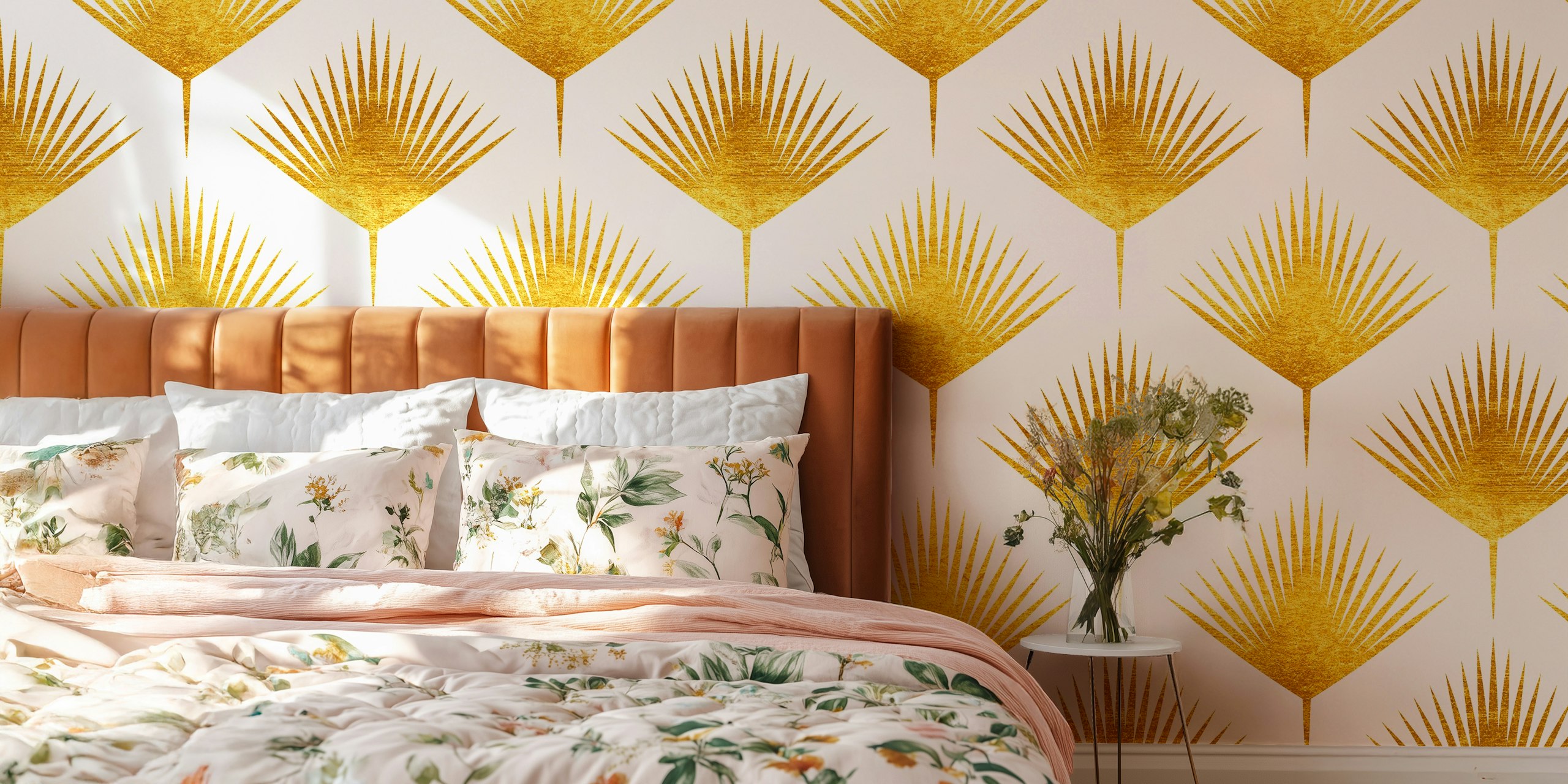 Gold palm leaves design