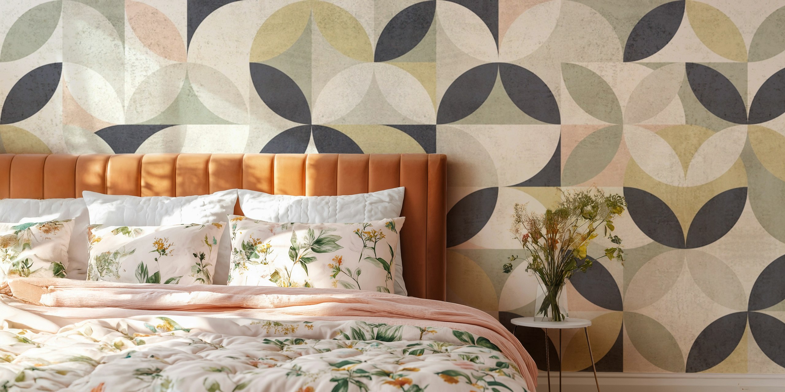 Modern Bauhaus wallpaper i ett rum
